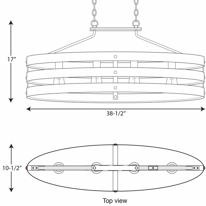 Kowalski 4 - Light Unique / Statement Linear Chandelier Finish: Graphite, Shade Color: Weathered Gray