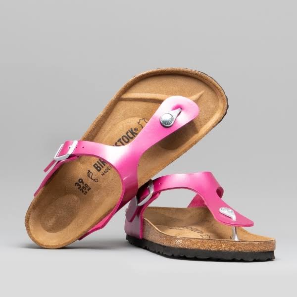 Birkenstock Gizeh Electric Metallic Magenta Birko-Flor Toe Post Sandal