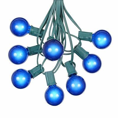 The Party Aisle G40 Patio 25 ft. 25-Light Globe String Lights, Green