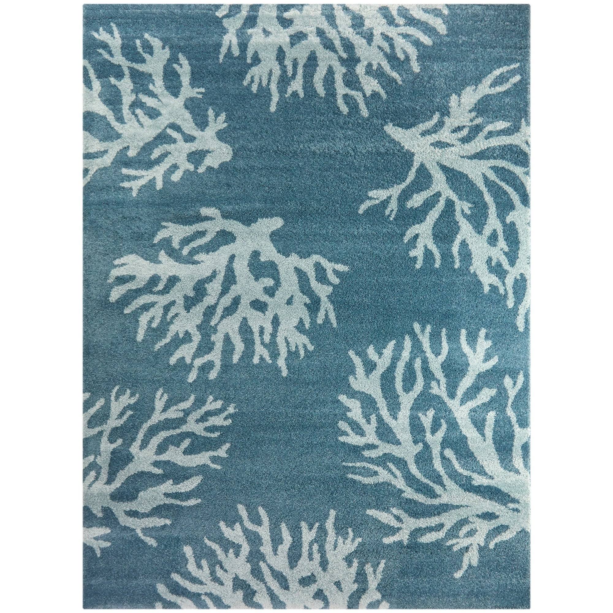 Caistor Coastal Coral Print Area Rug - Runner 2&7