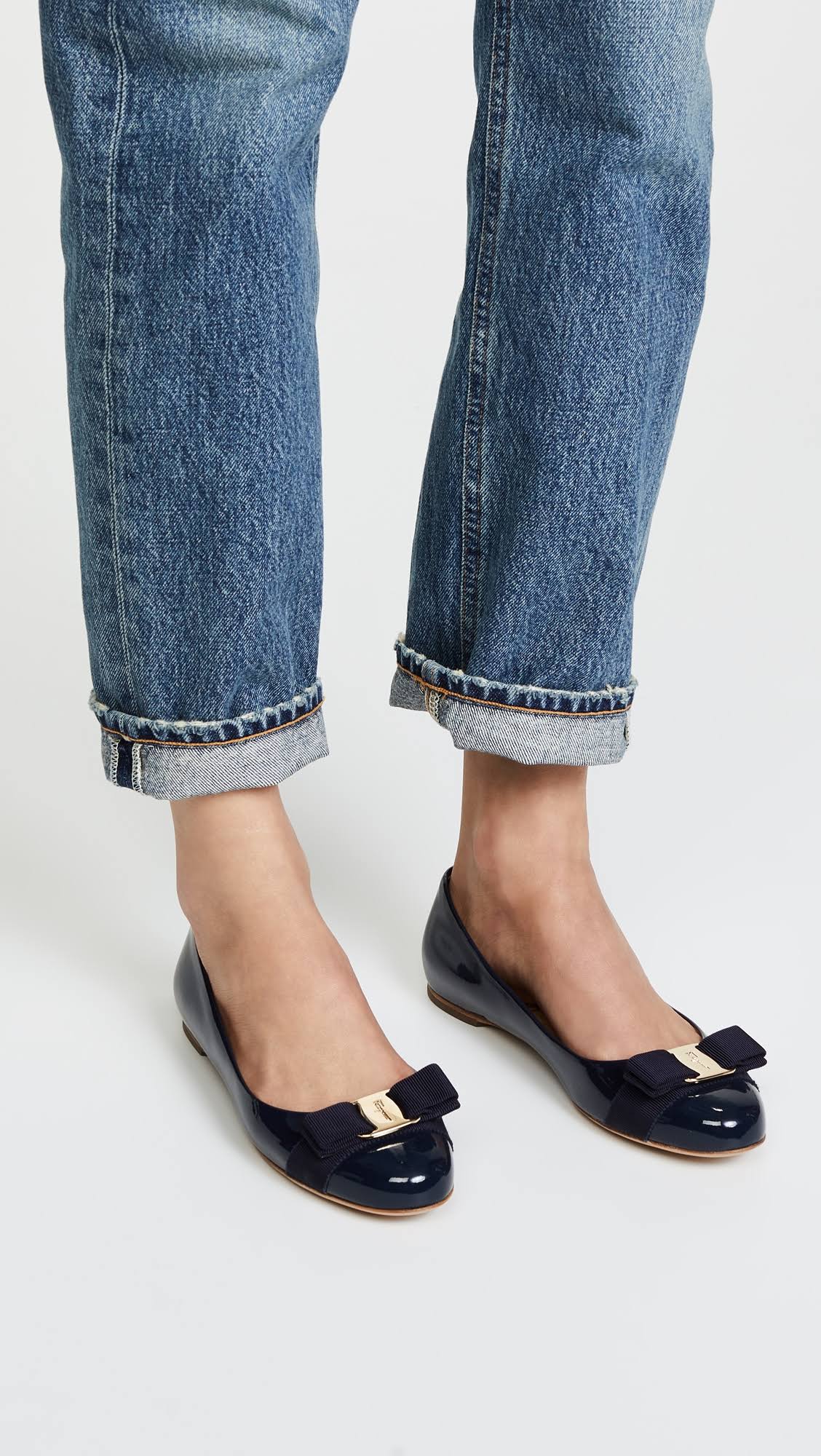 Salvatore Ferragamo Women Varina Ballet Flat Blue Size 6