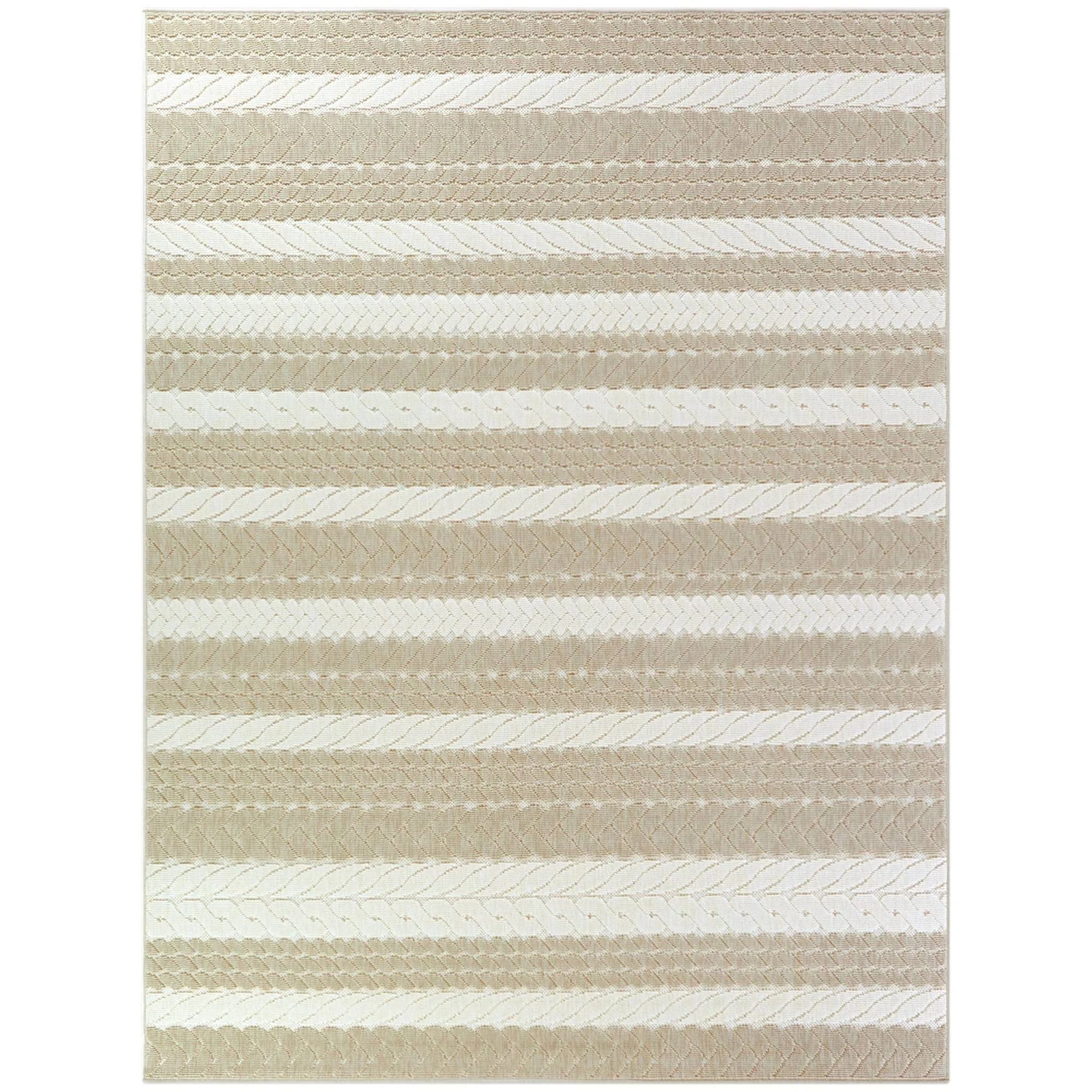 Caldwell Nautical Stripe Indoor/Outdoor Area Rug - 2&7x22 x 7& Runner - Tan