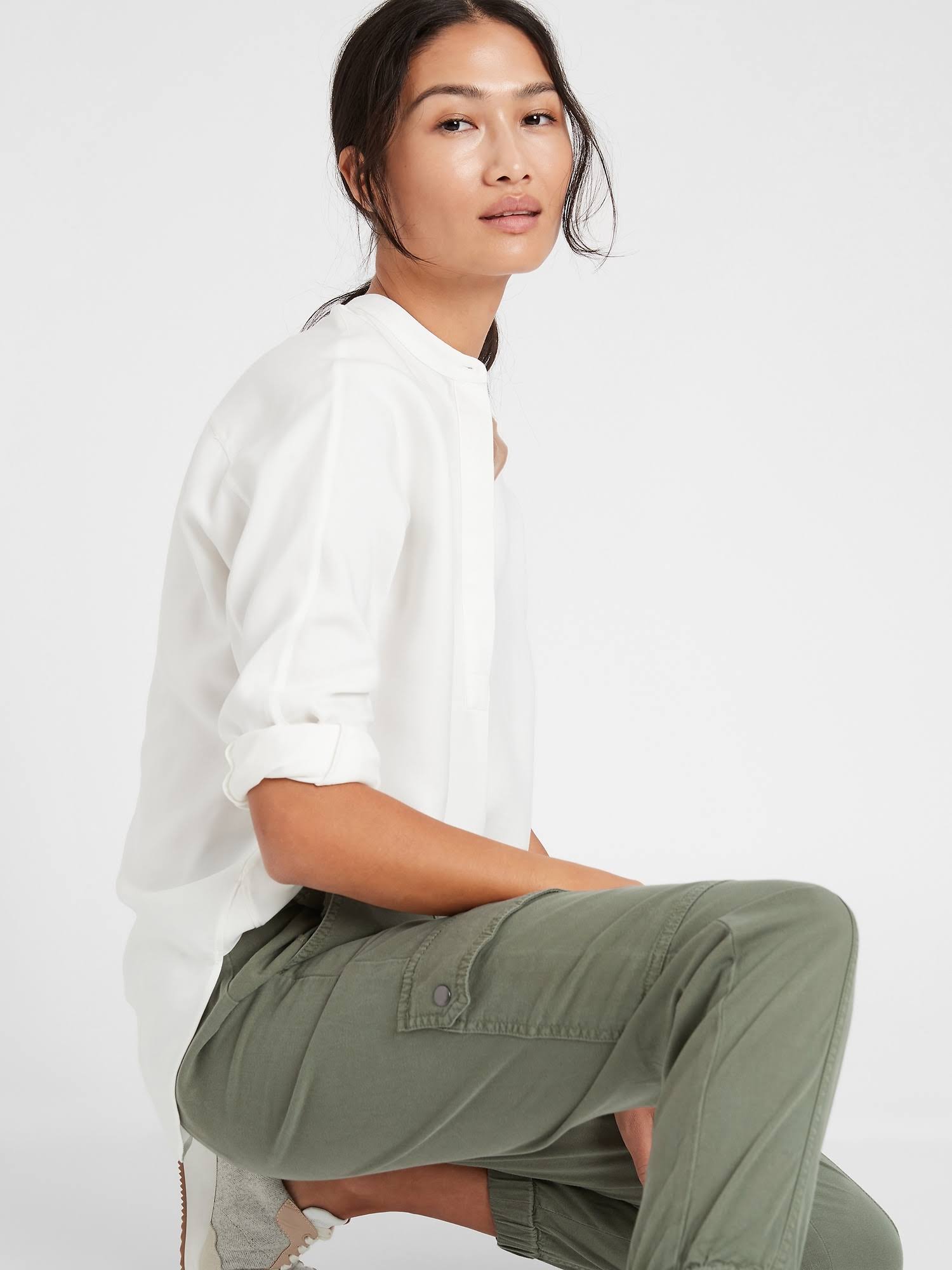 Banana Republic Women's Cargo Jogger Flight Jacket Green Size S