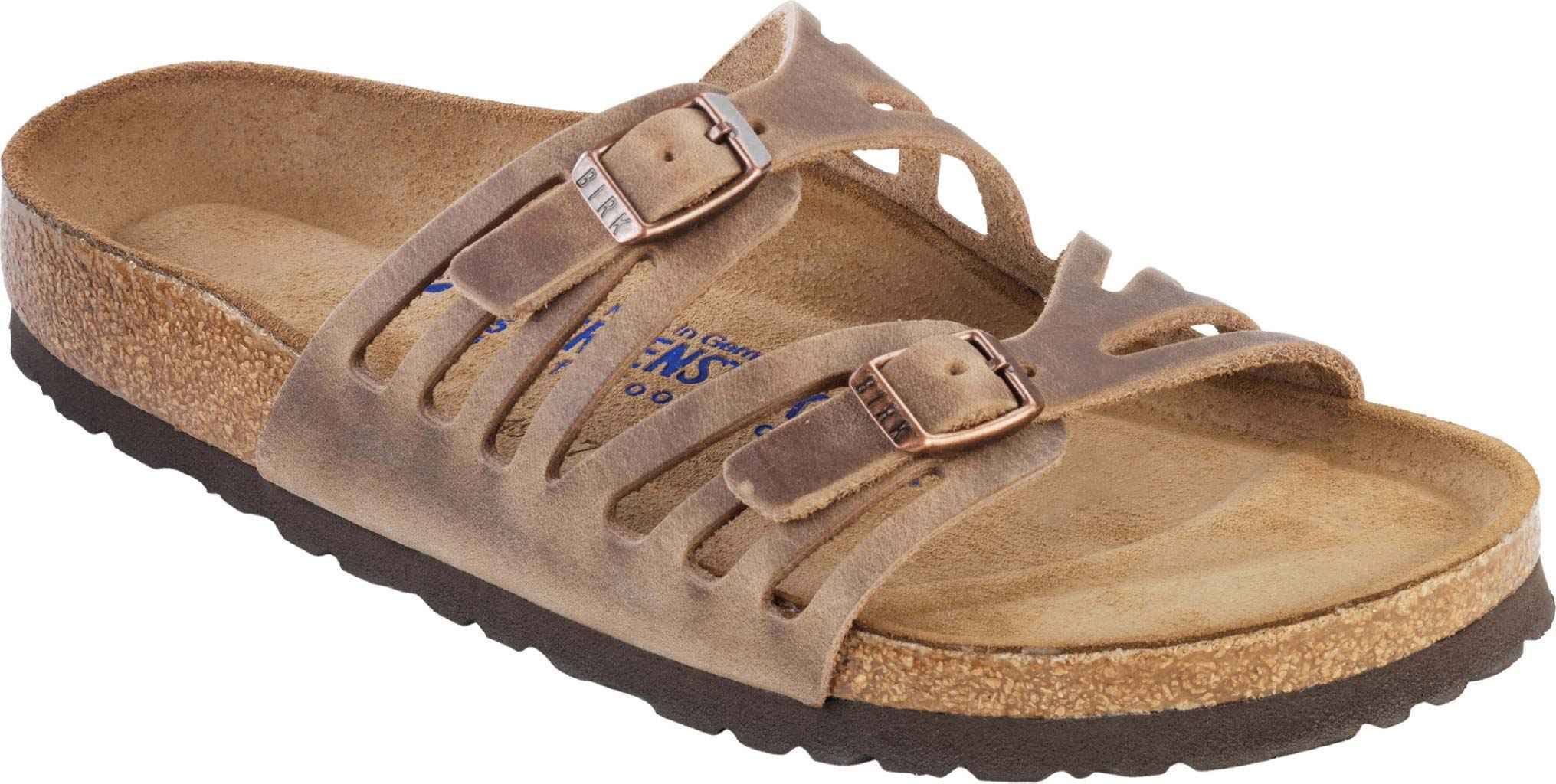 Birkenstock Women's Granada Soft Footbed Sandal - 38 - Tobacco Oiled Leather