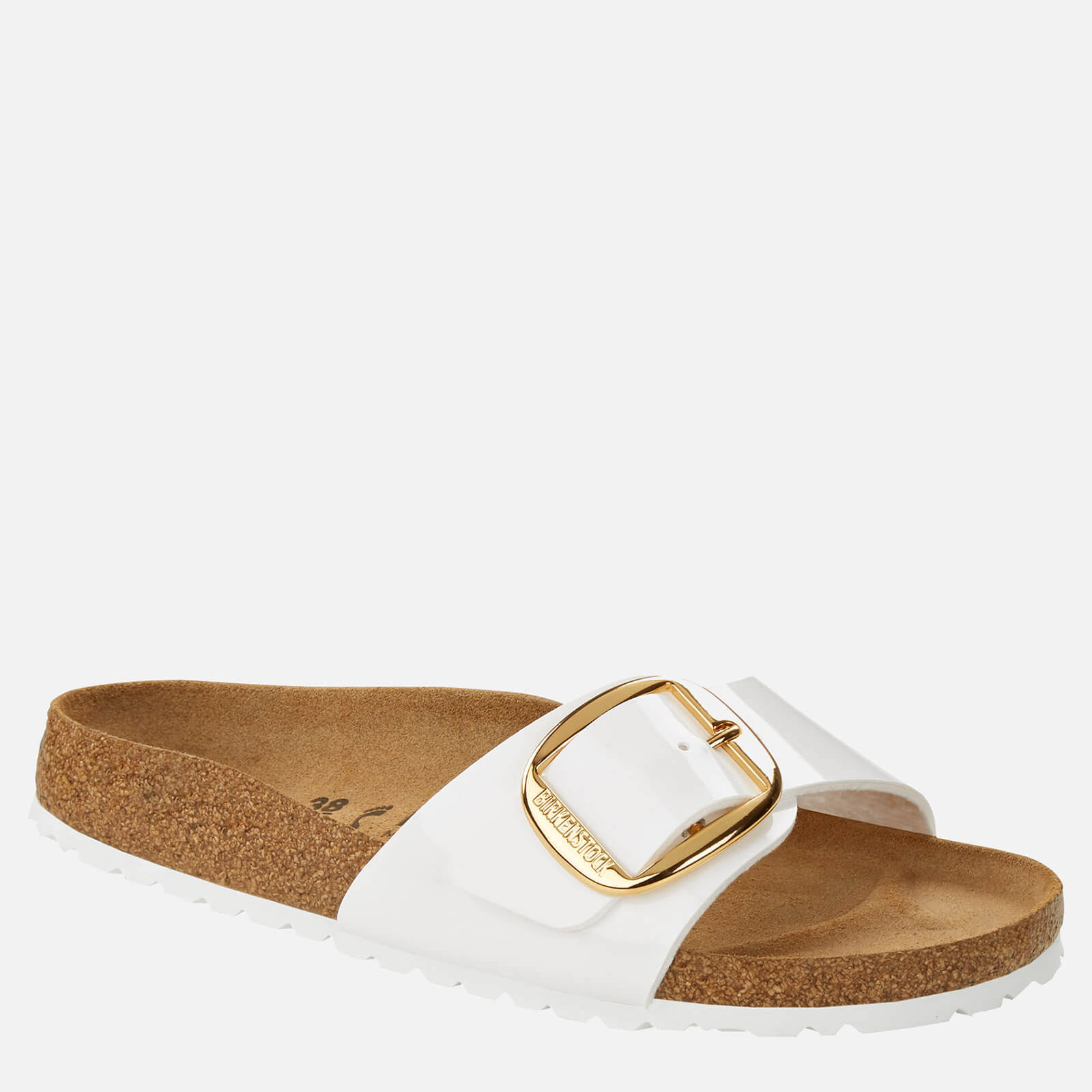 Birkenstock Patent Madrid Big Buckle Signle Strap Sandals - White