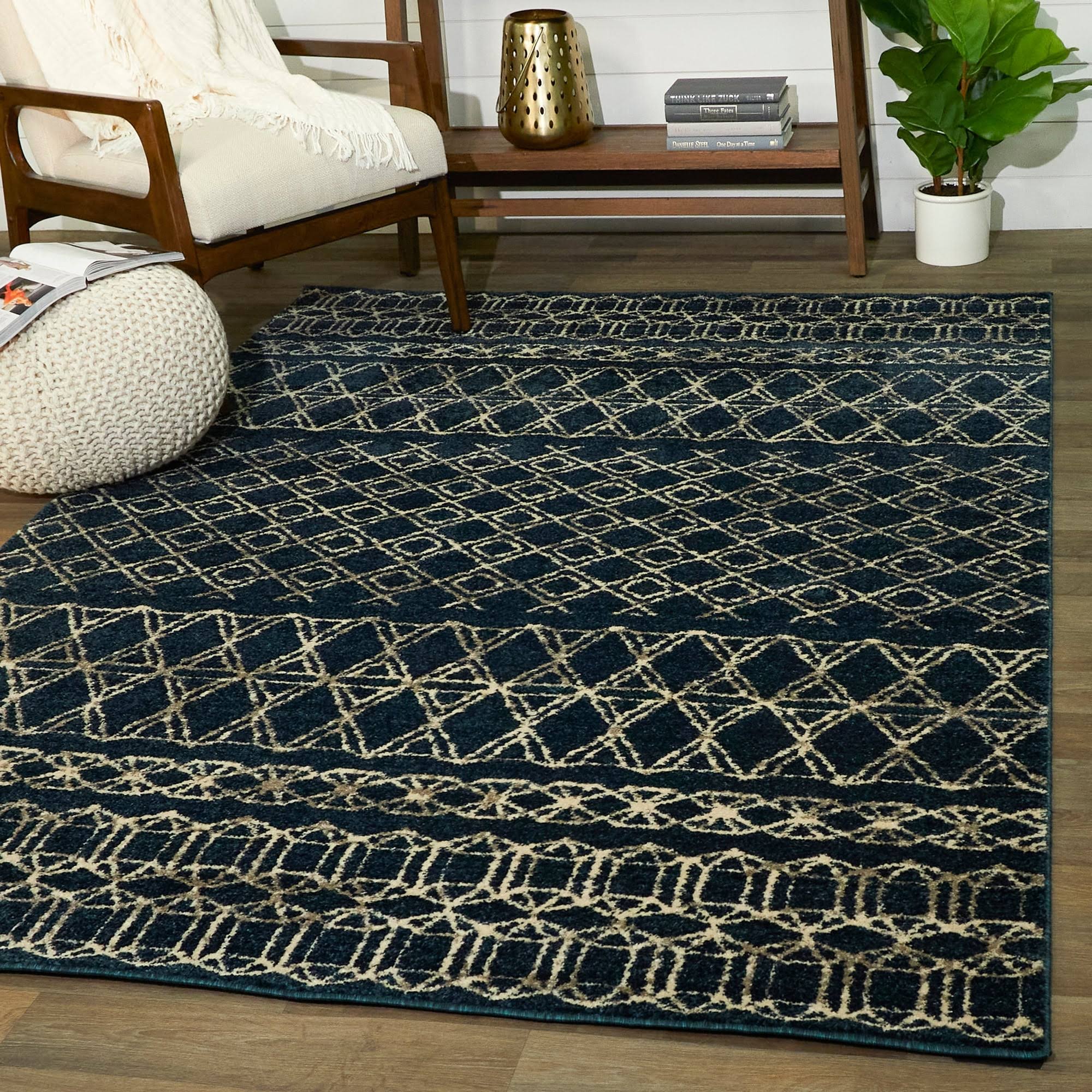 BALTA Wesley Taupe 8 ft. x 10 ft. Diamond Trellis Area Rug, Brown