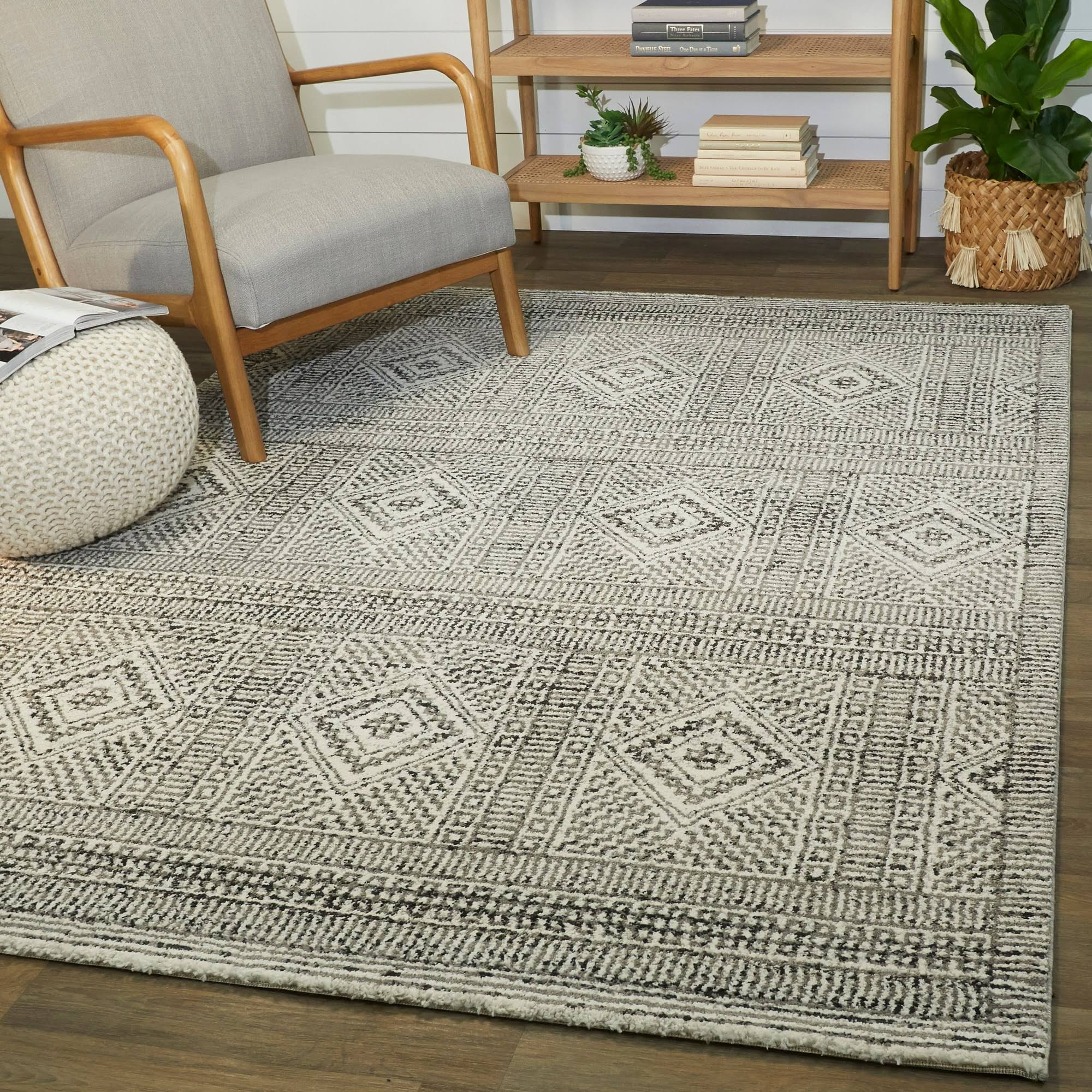 Timur Transitional Area Rug - White - 7&10x22 x 10&