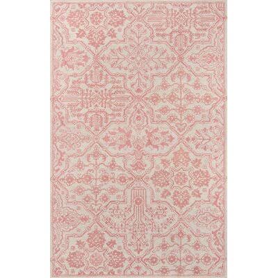 Worreno Handmade Tufted Wool Pink/Ivory Rug Rug Size: Runner 2&3x22 x 8&