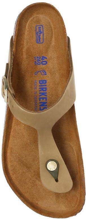Birkenstock Women's Gizeh Soft Footbed Nubuck Sandals - Faded Khaki