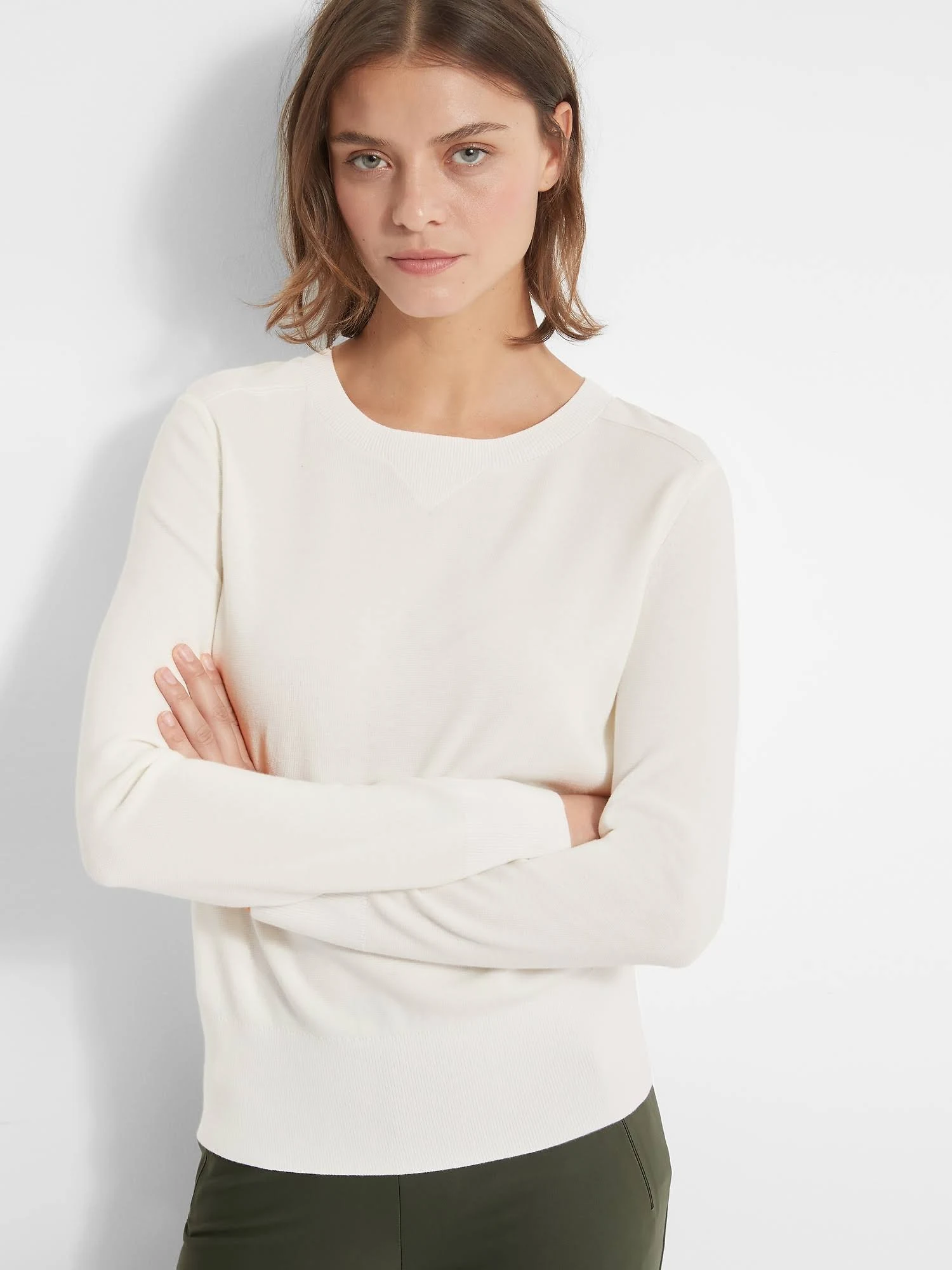 Banana Republic Women's Crew-Neck Sweater White Size XXL