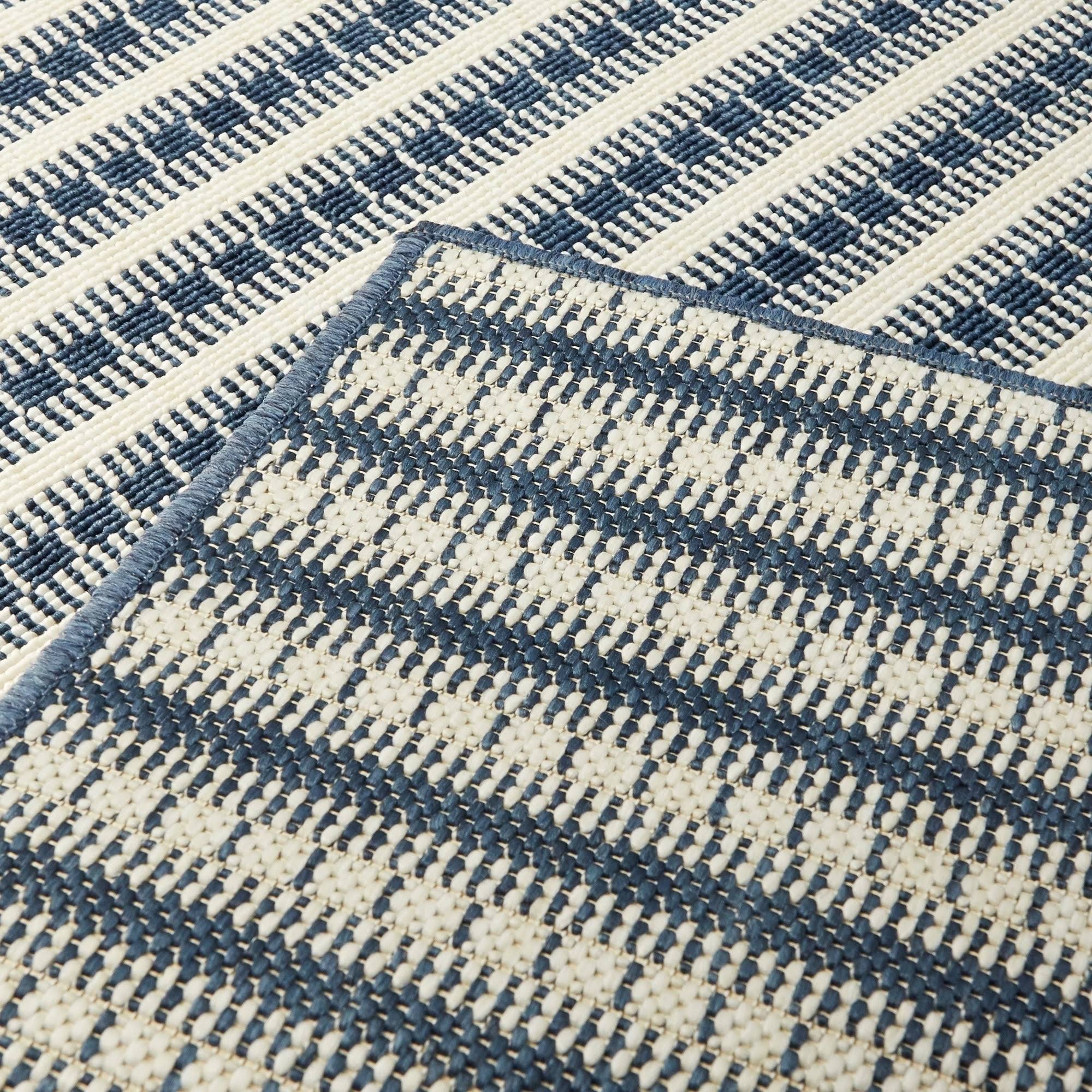 BALTA Niven Navy 8 ft. x 10 ft. Striped Indoor/Outdoor Area Rug, Blue