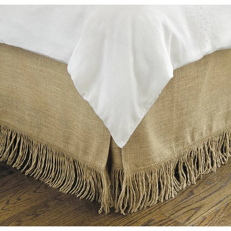 Fringed Burlap Bedskirt Natural Full - Ballard Designs