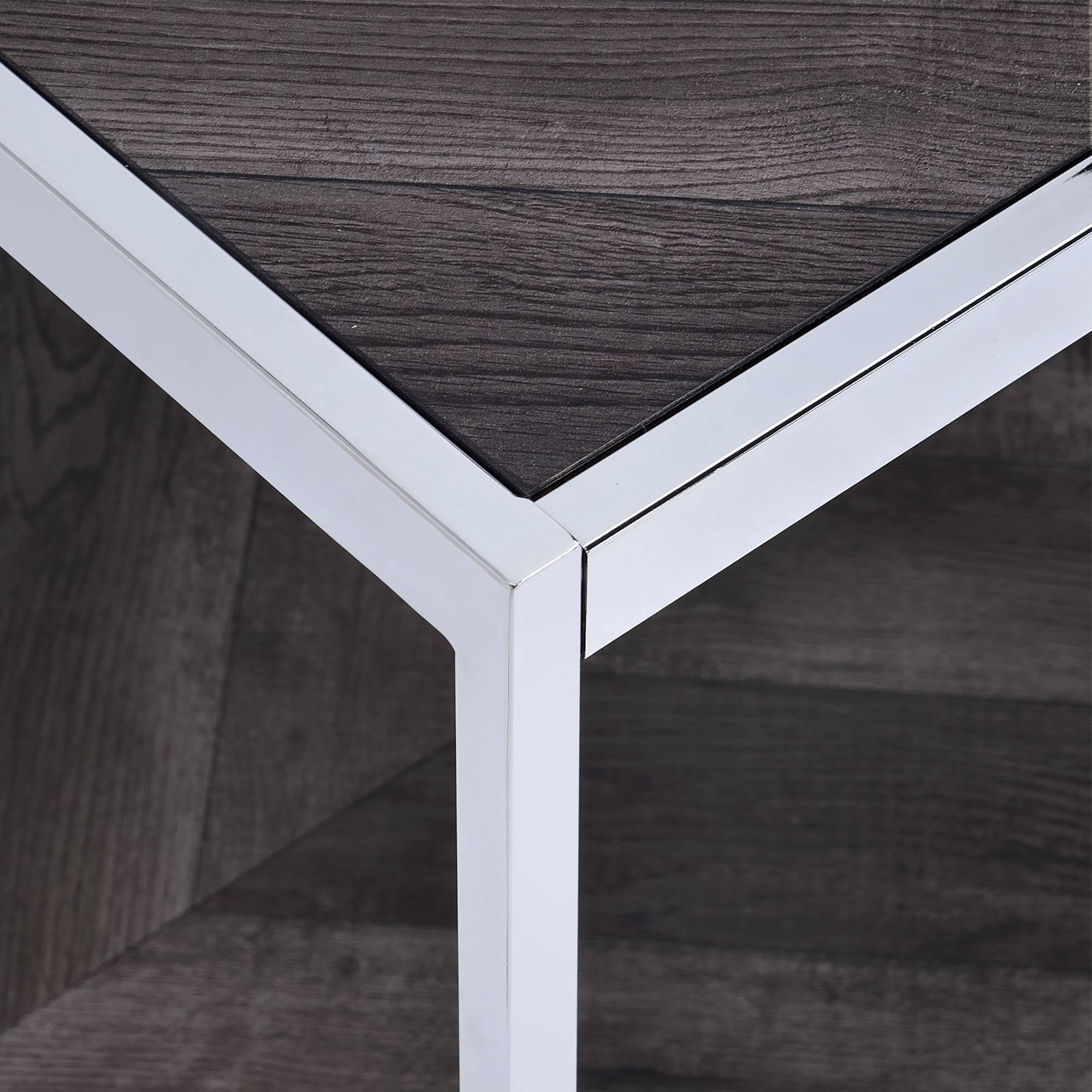 Picket House Furnishings Lennon Square Chrome End Table