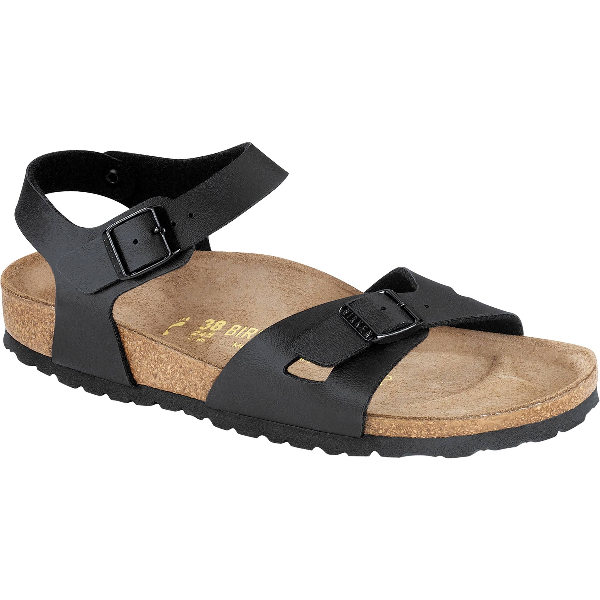 Birkenstock Women's Rio Sandal - 38 - Black Birko-Flor
