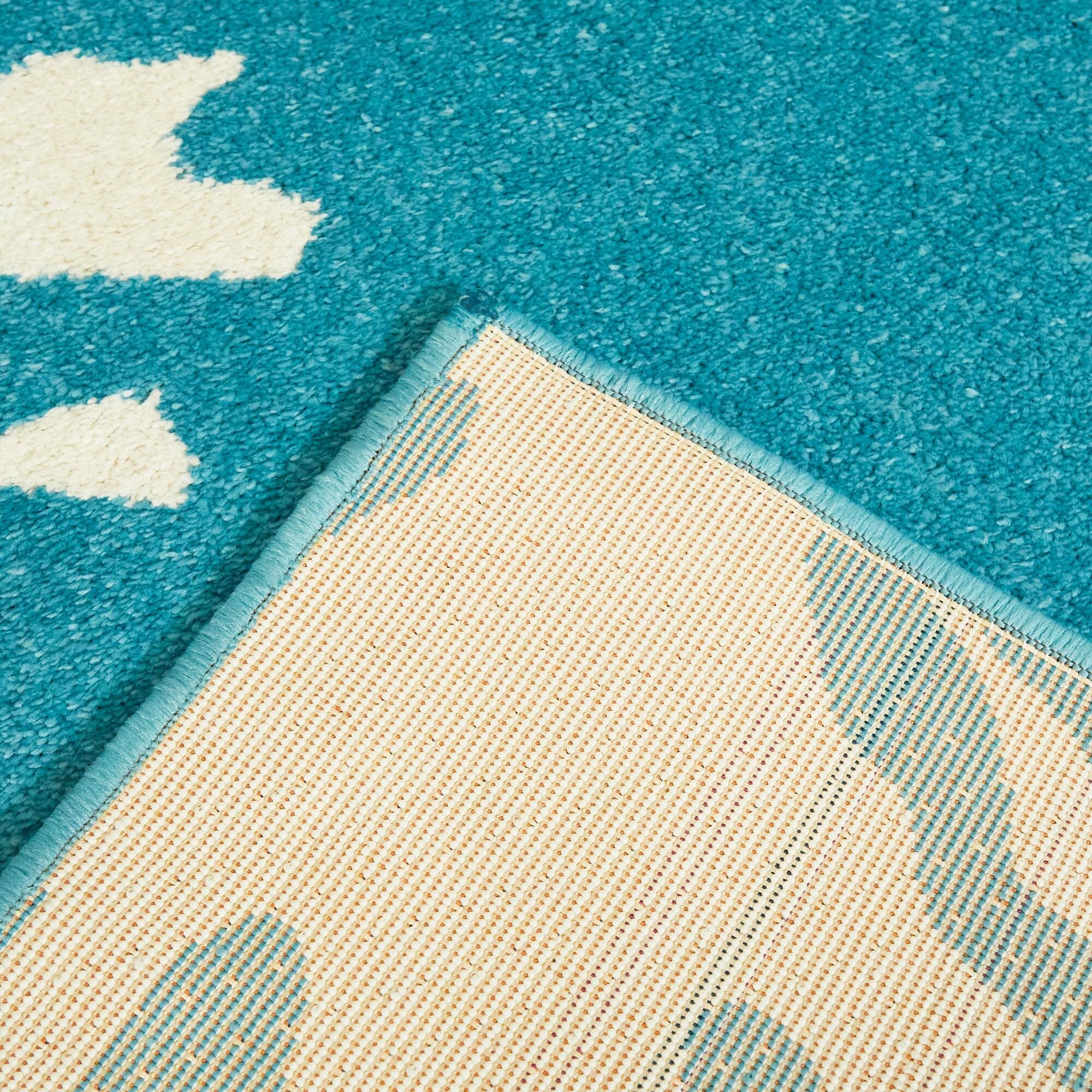BALTA Caswell Blue 5 ft. x 7 ft. Coastal Coral Area Rug