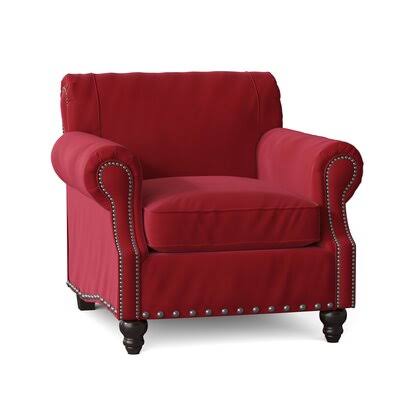 Landry 40x22 Wide Down Cushion Armchair Birch Lane Body Fabric: Bayou Spray, Nailhead Detail: Black Nickel
