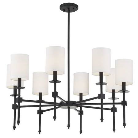 Neville 8 - Light Shaded Classic / Traditional Chandelier Wrought Studio Finish: Matte Black