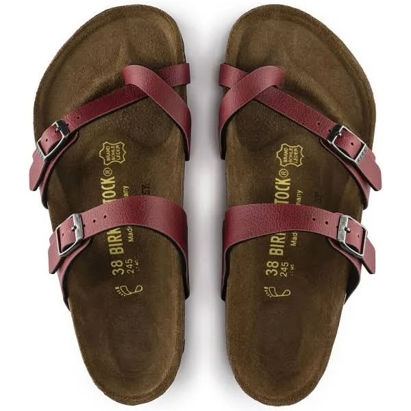 Birkenstock Mayari Birko-Flor Pull Up Bordeaux Thong Sandals