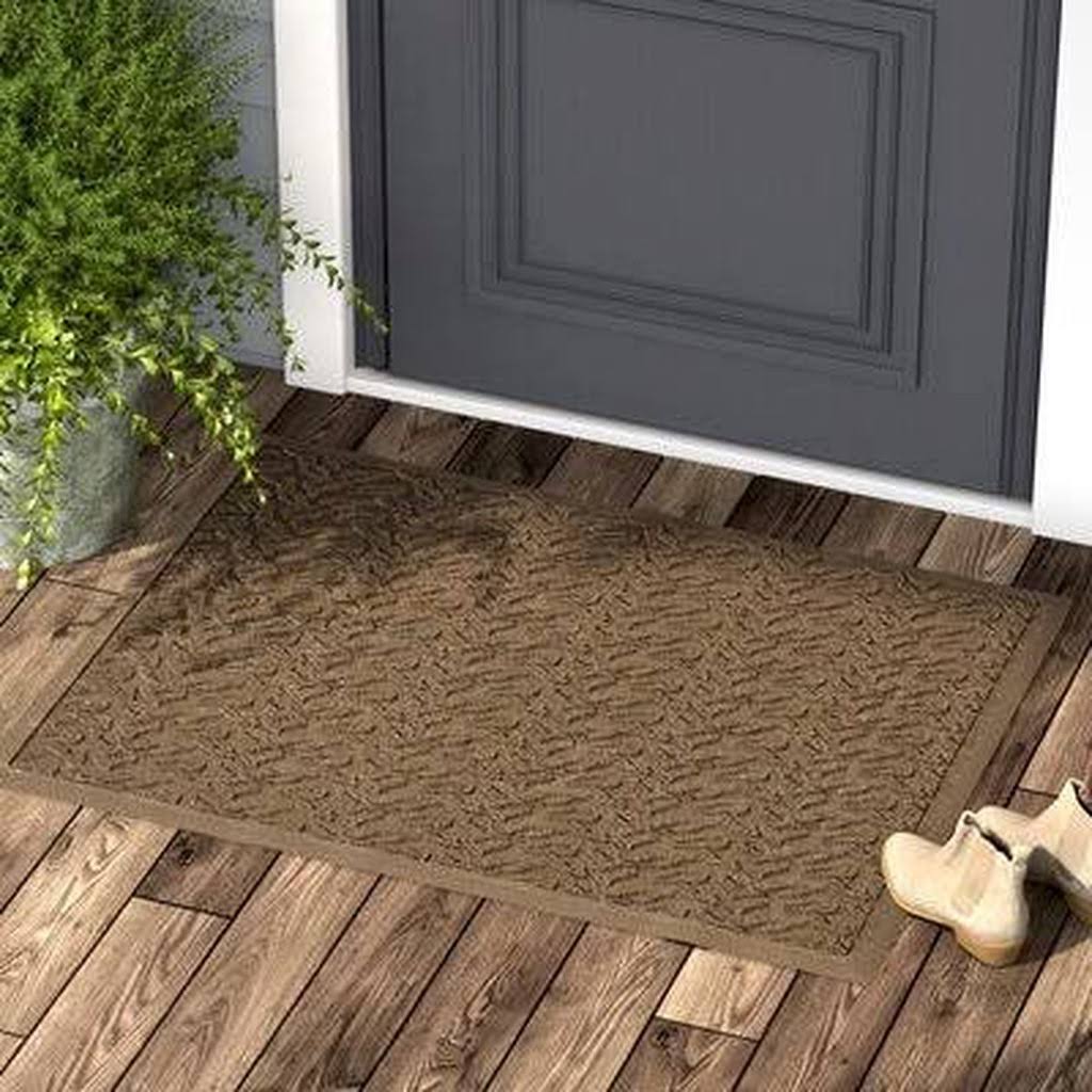 Non-Slip Outdoor Door Mat Sol 72 Outdoor Mat Size: 4& x 6&, Color: Camel