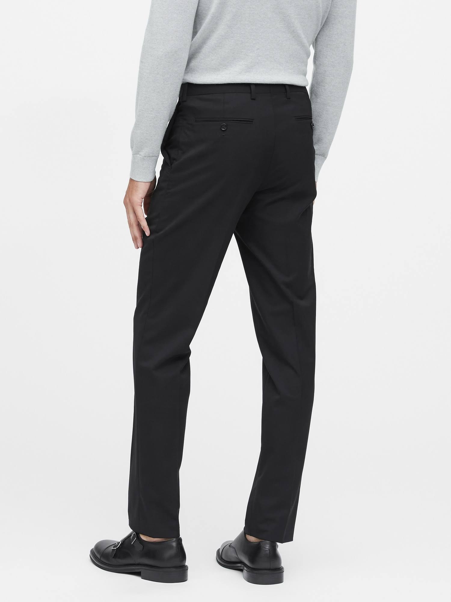 Banana Republic Men's Standard Italian Wool Suit Pant Black Tall Size 32W 36L