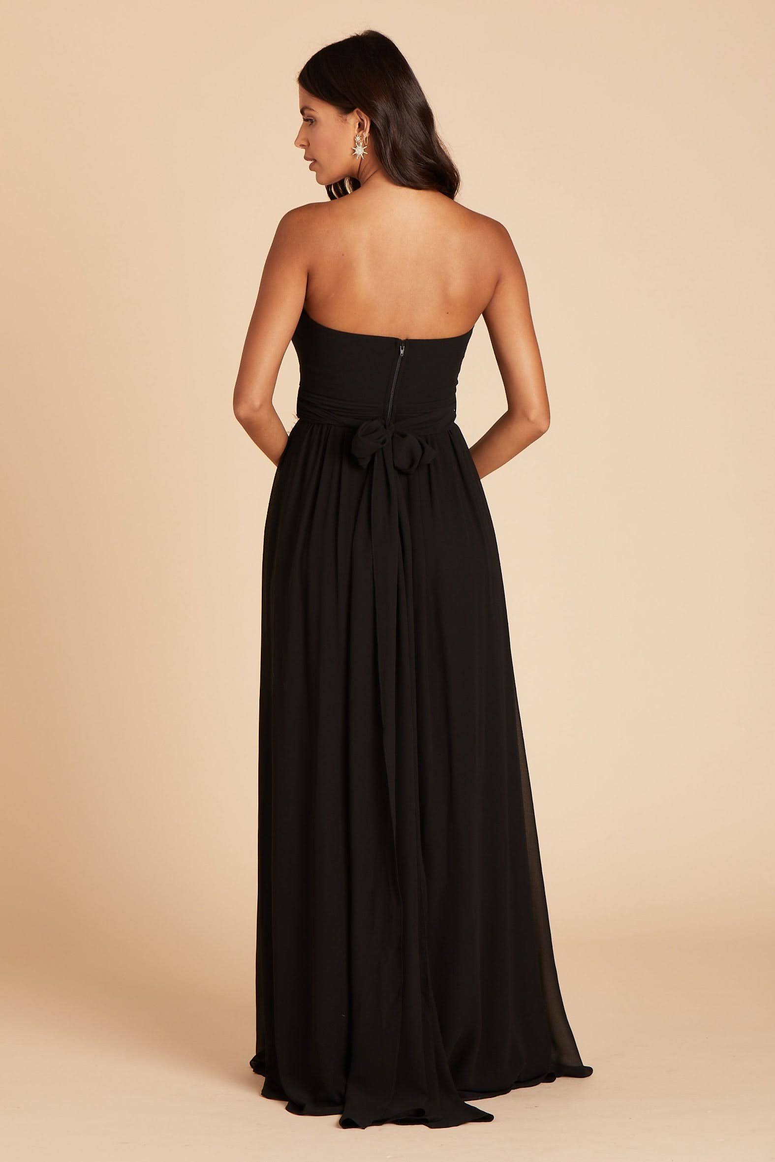 Birdy Grey Grace Convertible Chiffon Bridesmaid Dress in Black L / Black