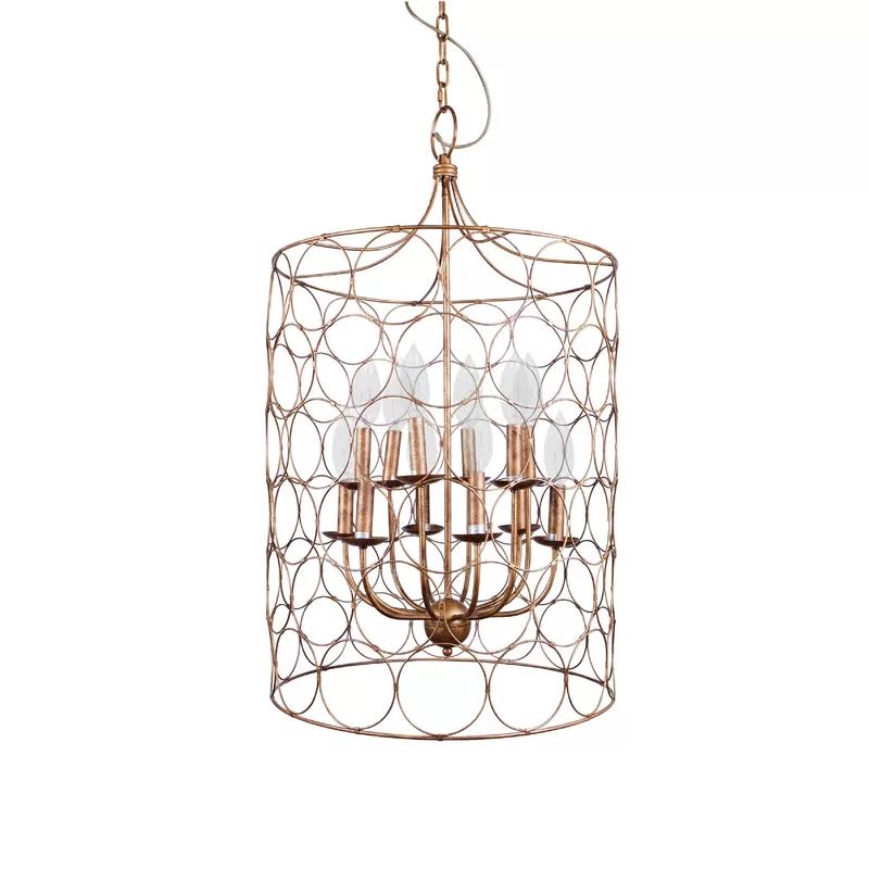 Flores 12 - Light Candle Style Drum Chandelier - Bronze