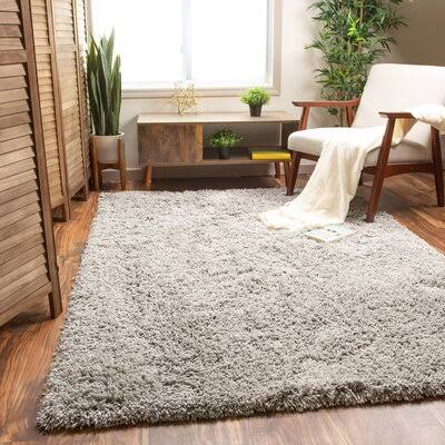 Ambriz Handmade Shag Silver Area Rug Harriet Bee Rug Size: Rectangle 3& x 5&