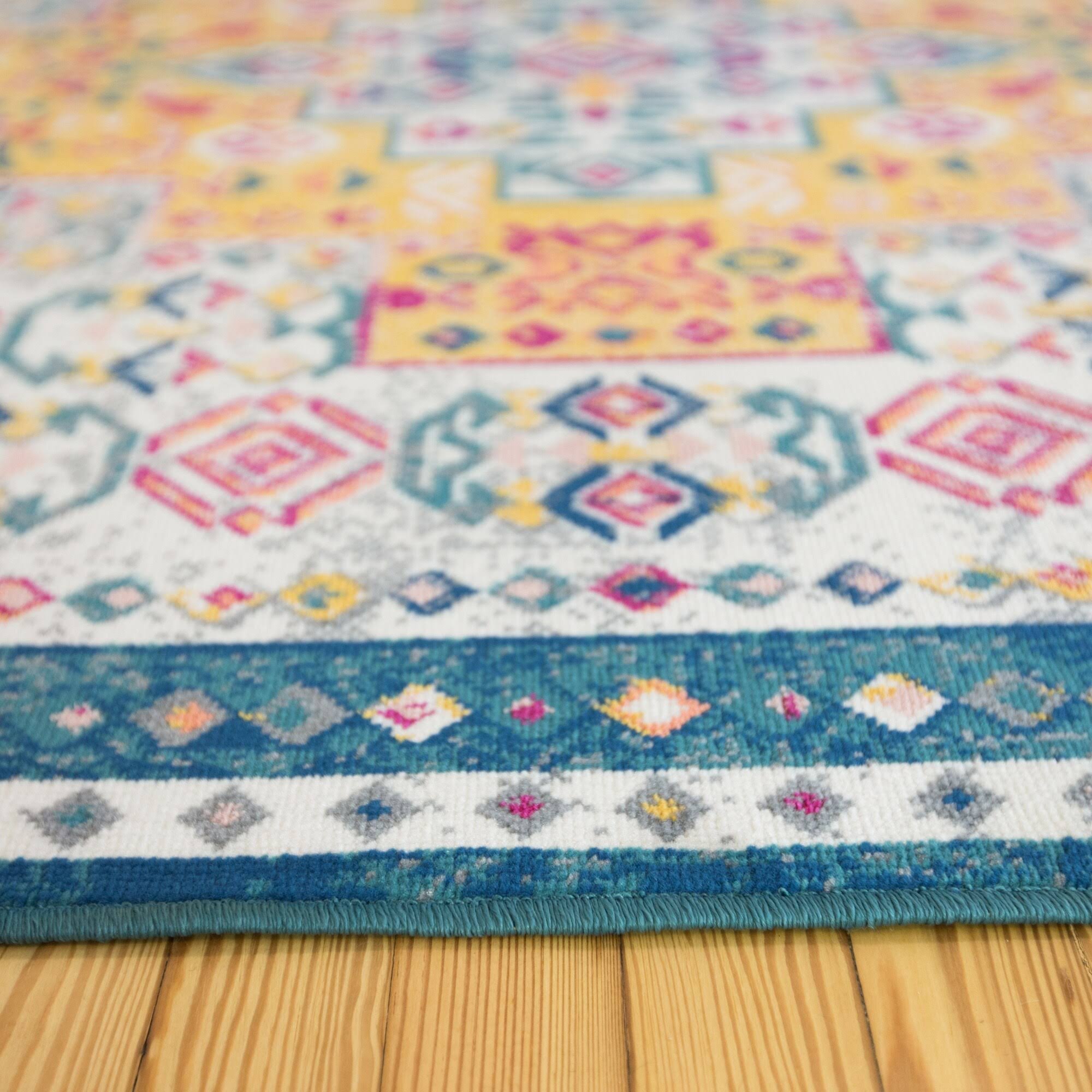 BALTA Semih Blue/Yellow 5 ft. x 7 ft. Oriental Area Rug