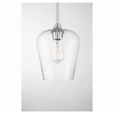 Patson 1 - Light Single Bell Pendant Finish: Satin Nickel