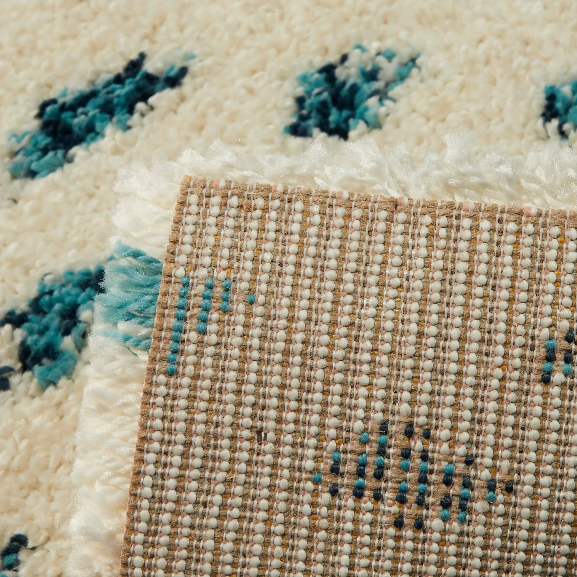 Belmonte Geometric Shag Area Rug - 2&7x22 x 7& Runner - Pink