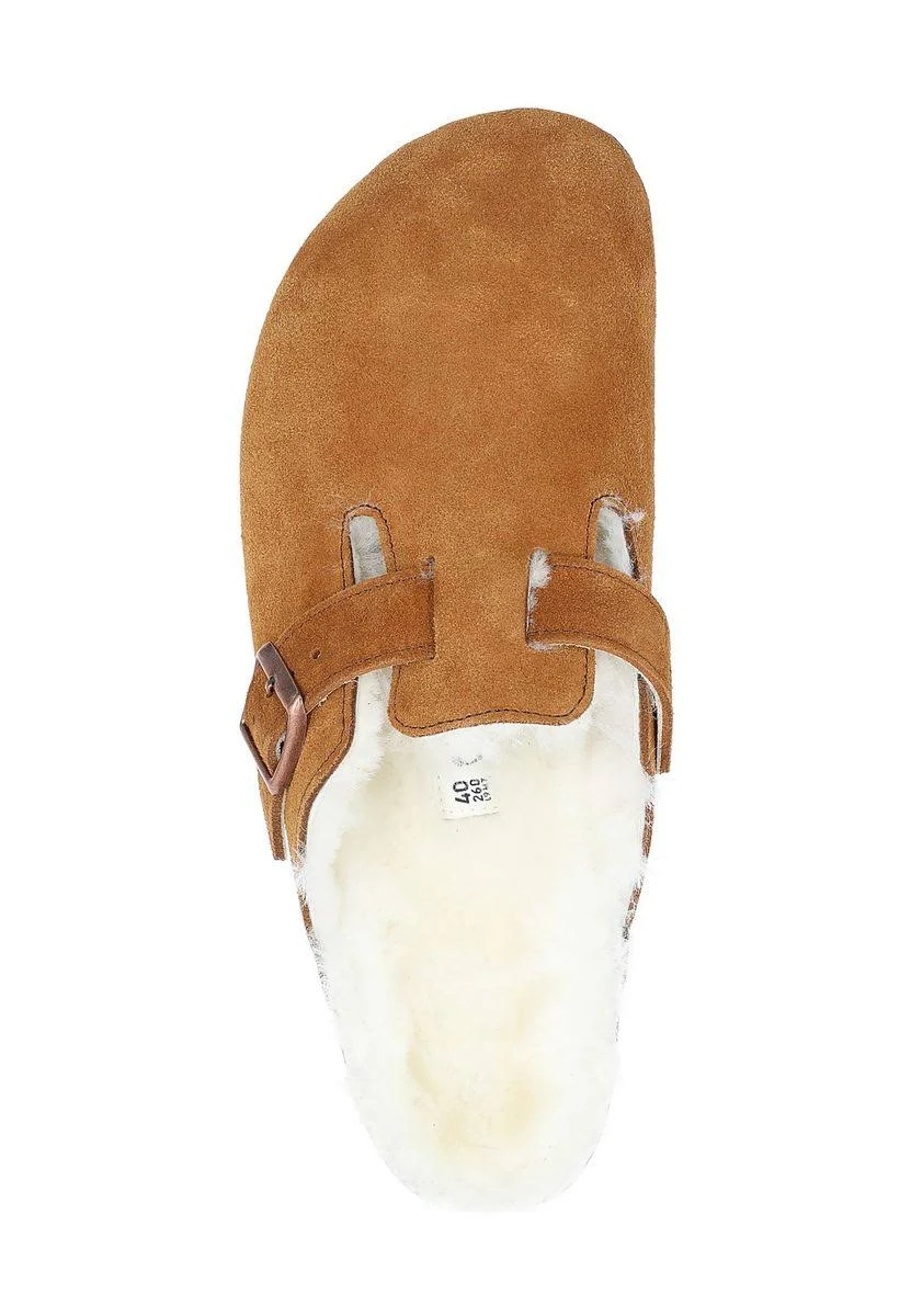 Birkenstock Boston Ladies Brown Mules Mink