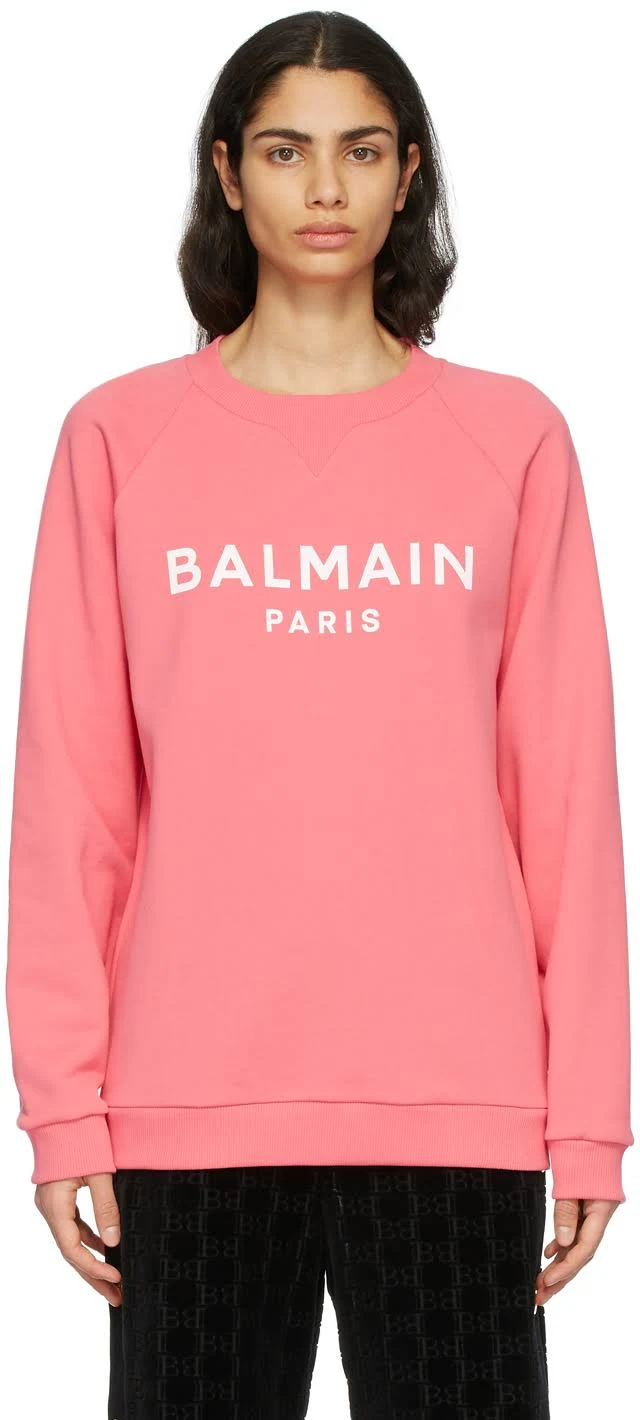 Balmain Pink & White Logo Sweatshirt