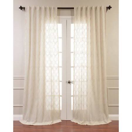 Rogero Geometric Sheer Rod Pocket Single Curtain Panel Size per Panel: 50x22 W x 96x22 L, Curtain Color: Natural