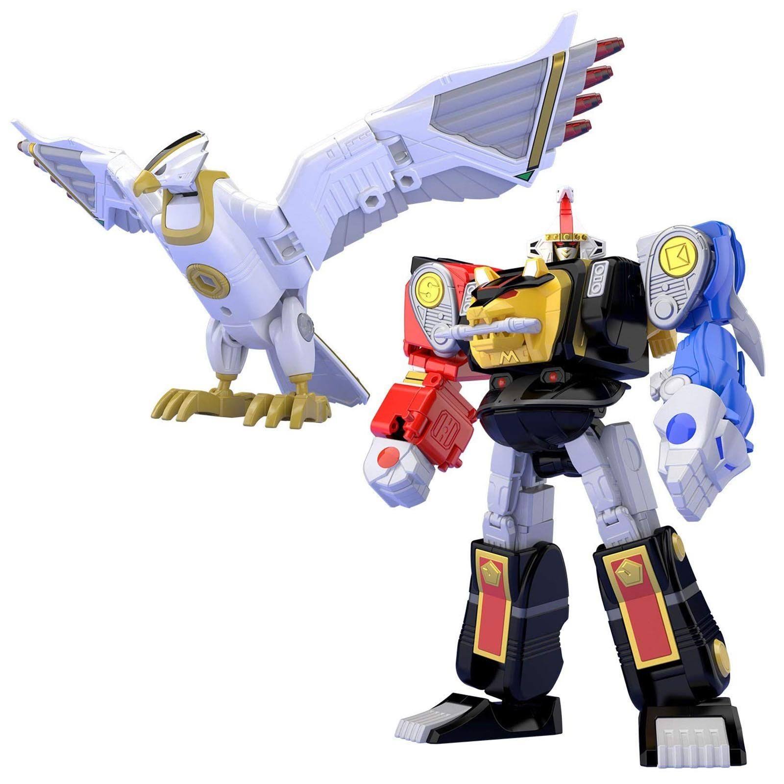 Ninja Megazord & White Ninja Falconzord Set Mighty Morphin Alien Rangers, Bandai Super Mini Pla