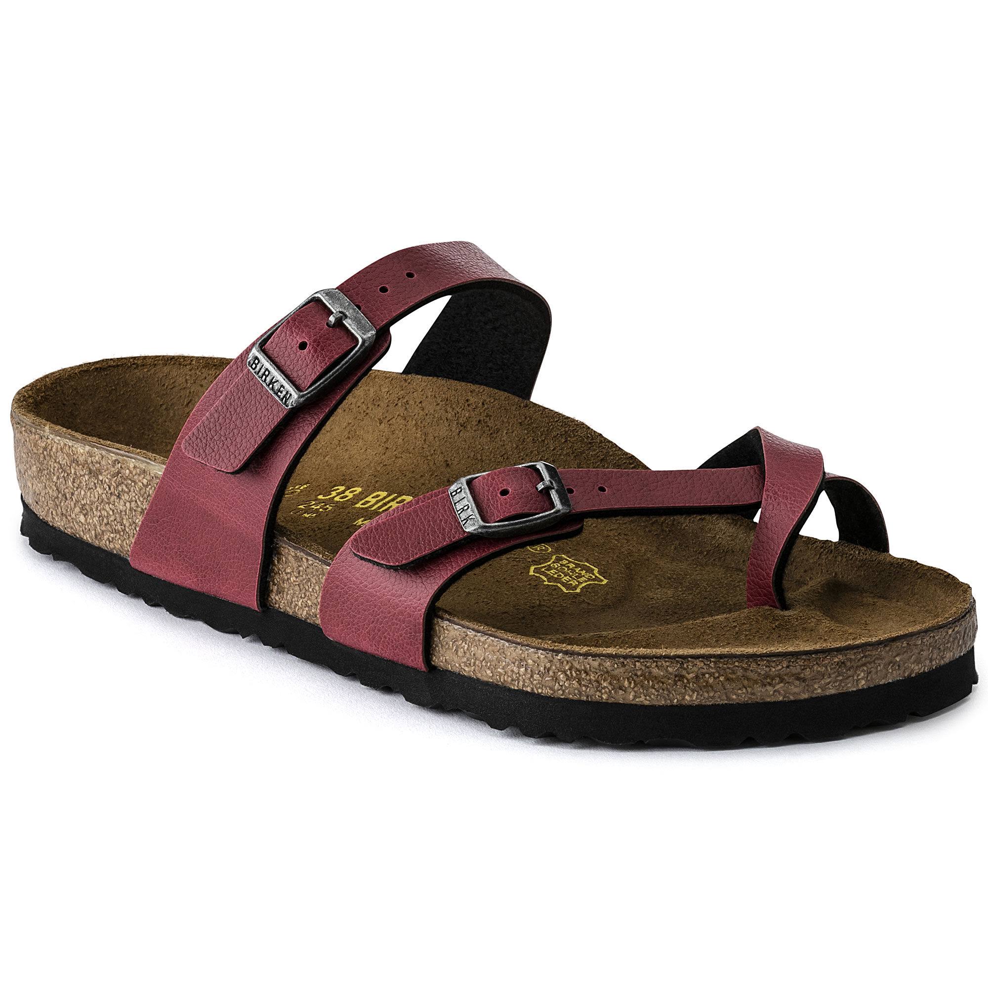Birkenstock Mayari Birko-Flor Pull Up Bordeaux Thong Sandals