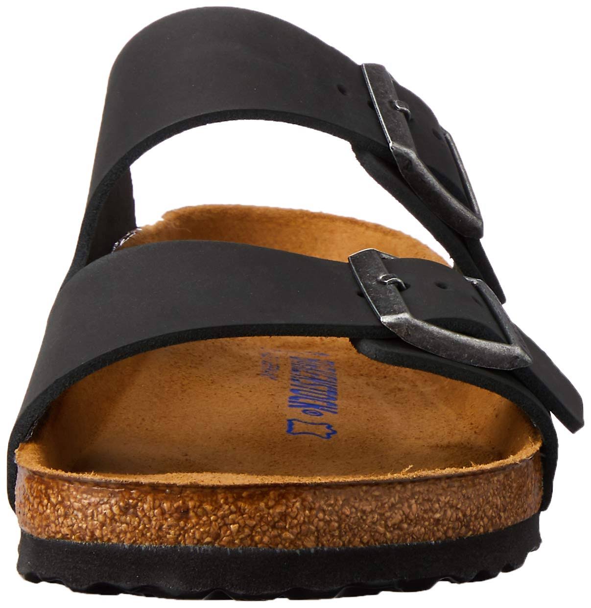 Birkenstock Arizona Oiled Leather Soft Footbed Sandals - Black