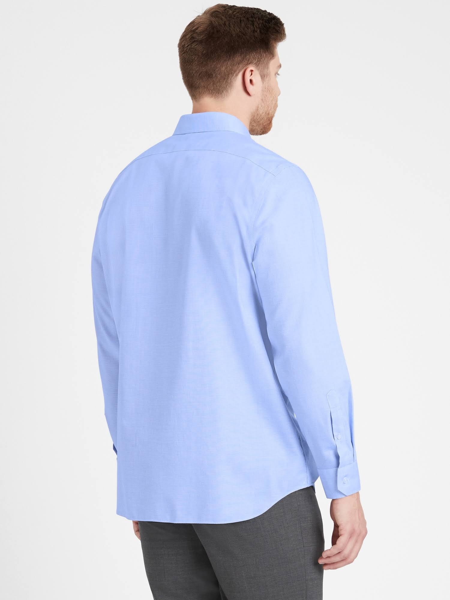 Banana Republic Men's Standard-Fit Non-Iron Dress Shirt Light Blue Size L