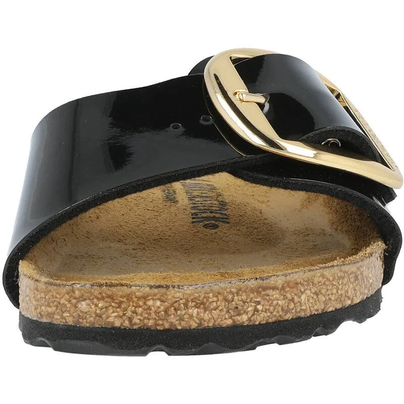 Birkenstock Adult Madrid Big Buckle Black Birko-Flor Patent Slides