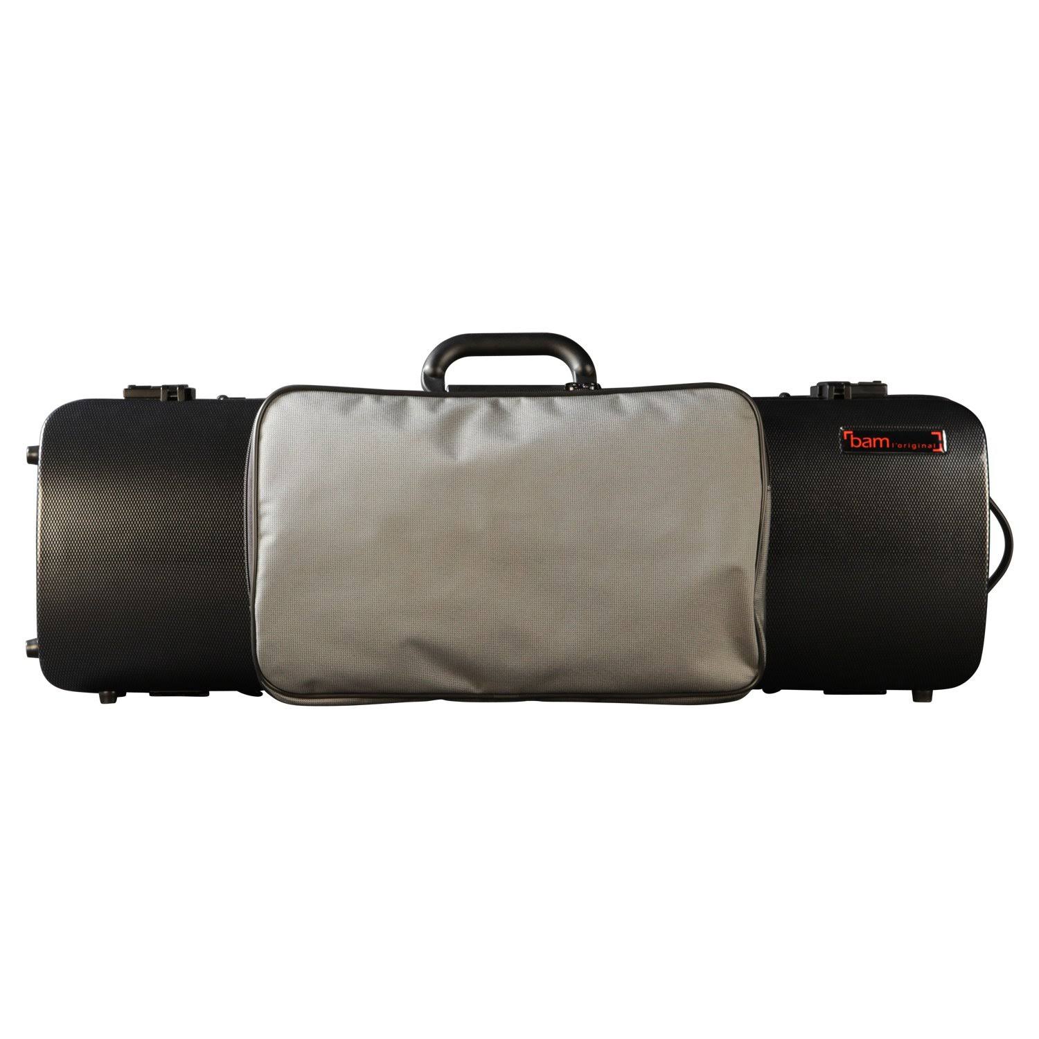 BAM 2011XLC Hightech Oblong Violin Case with Pocket Black Carbon Look