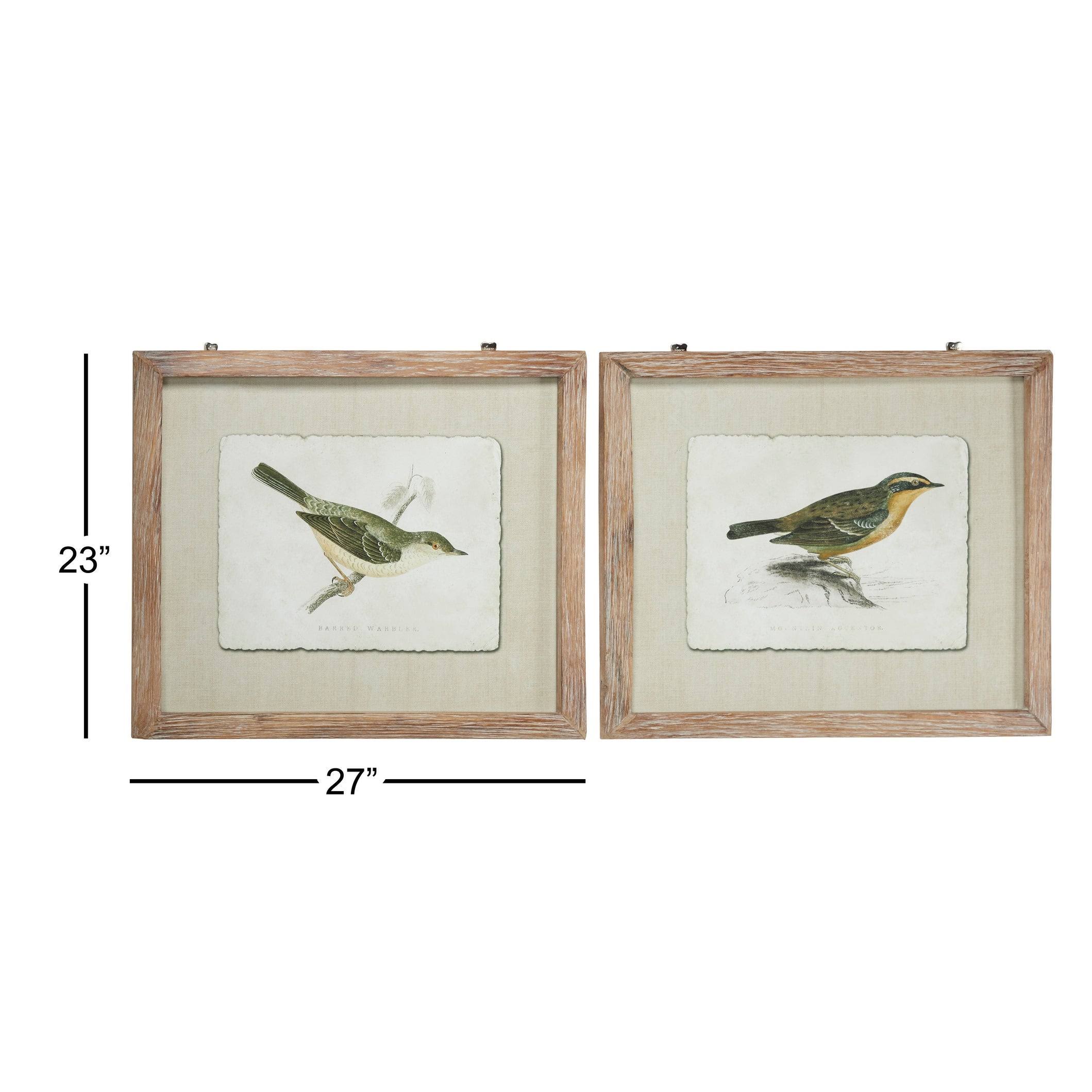 Decmode Indoor Brown Wood Farmhouse Animals Wall Art, Set of 2