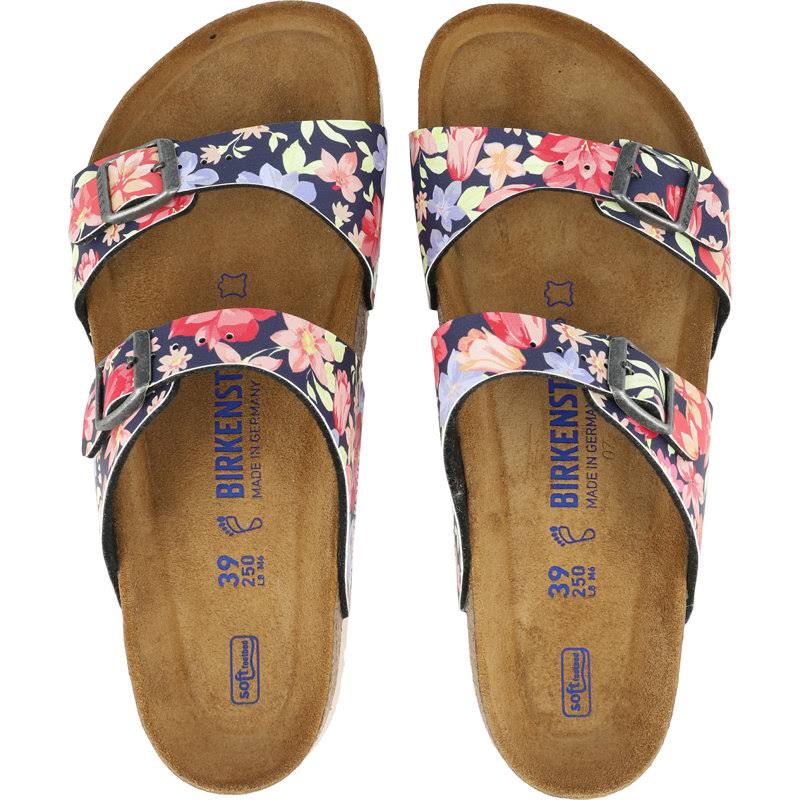 Birkenstock Sydney Birko-Flor Supernatural Flowers Navy Two-Strap Sandals