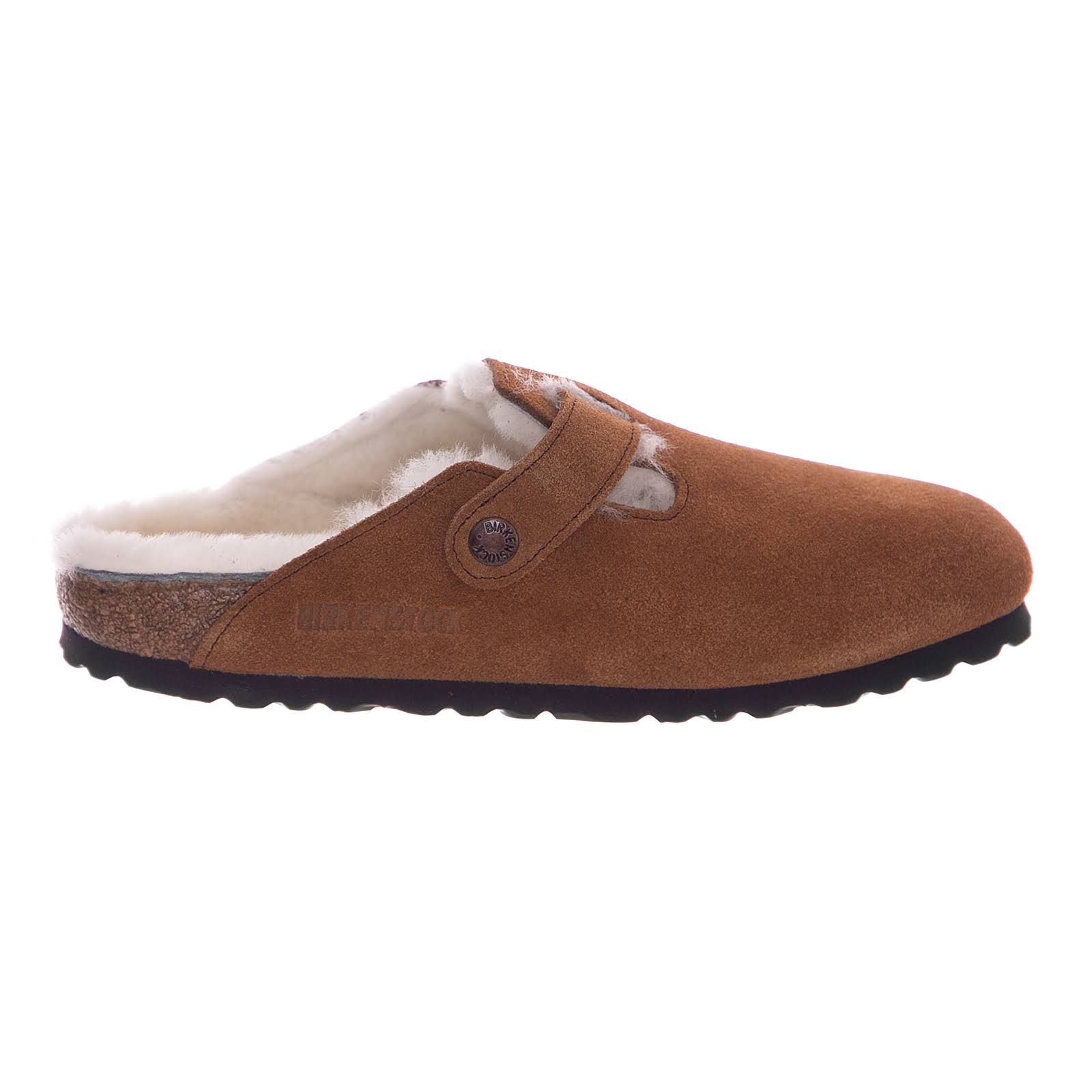 Birkenstock Boston Suede Leather Mink Shearling Clogs