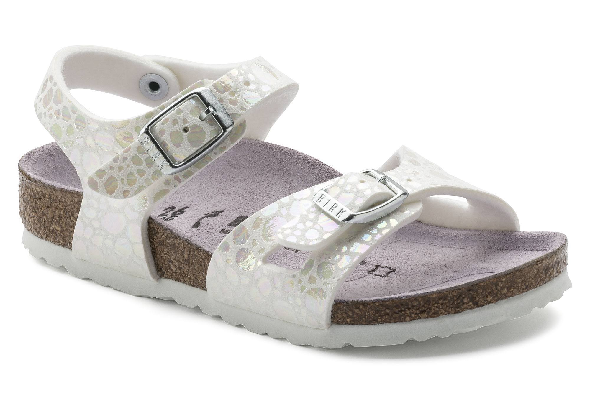 Birkenstock Rio Kids Sandals - Metallic Stones White