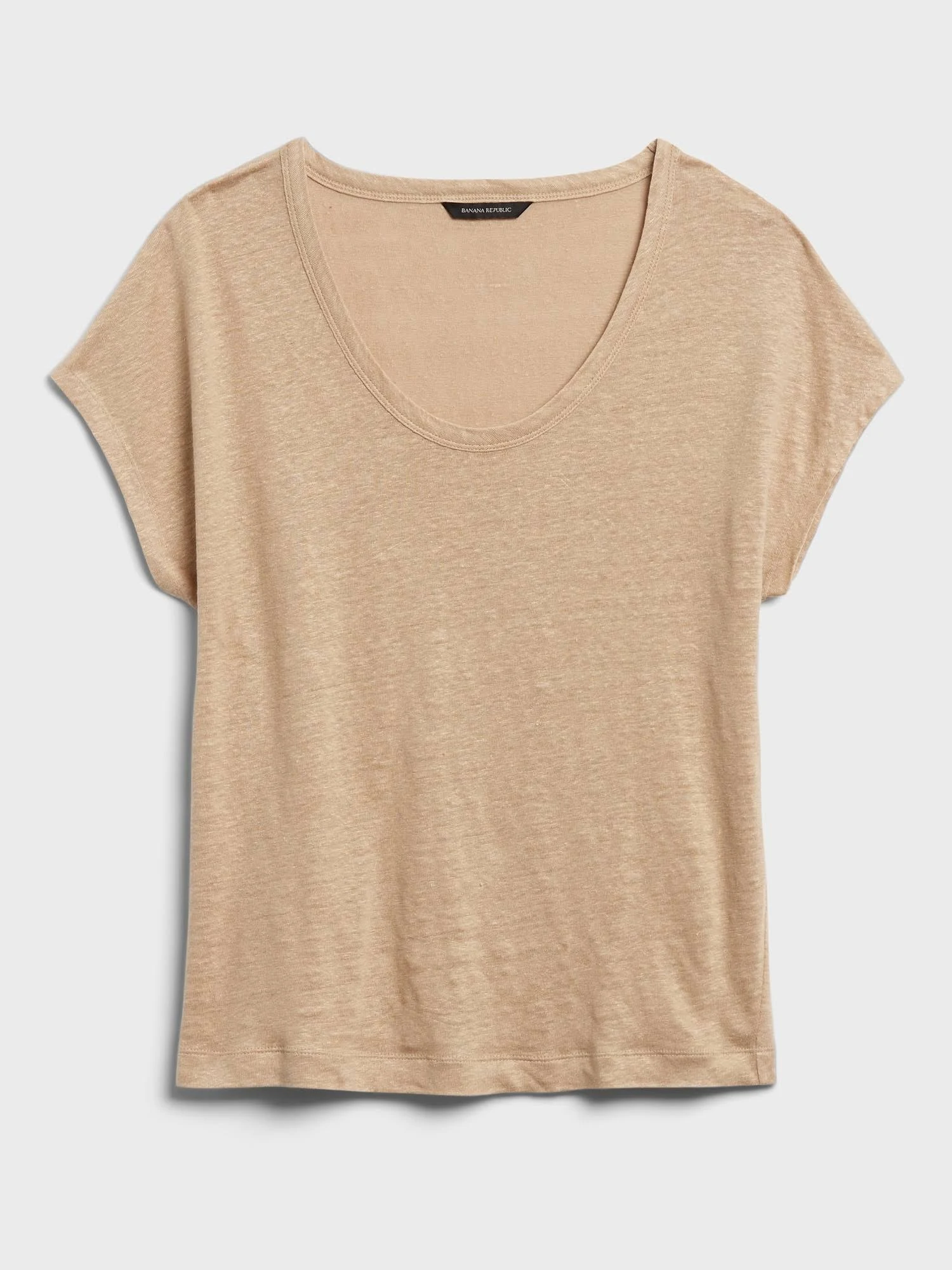 Banana Republic Women's Linen Scoop-Neck T-Shirt Cool Beige Size Xs
