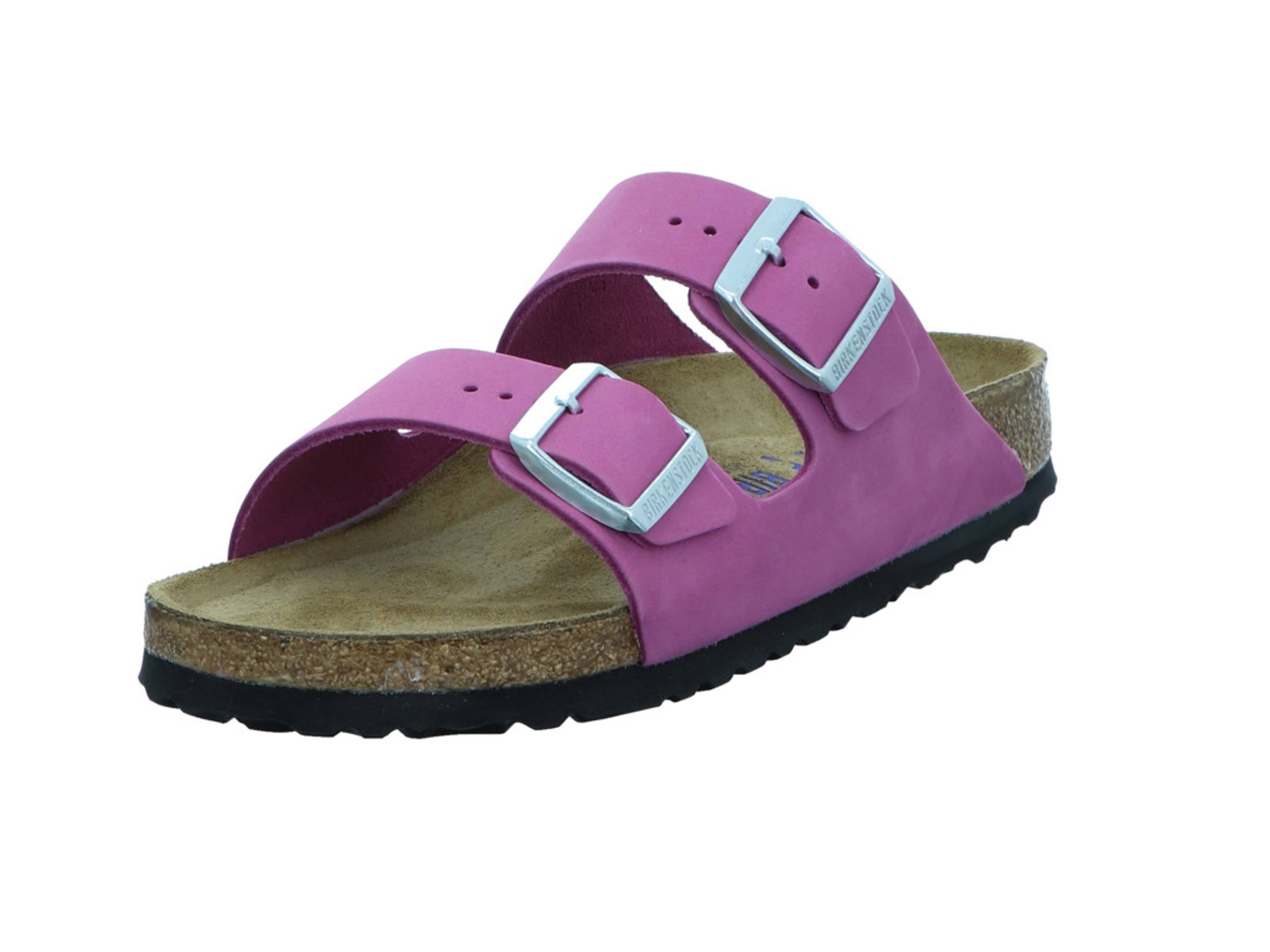 Birkenstock Arizona Nubuck Leather Purple Orchid Two-Strap Sandals