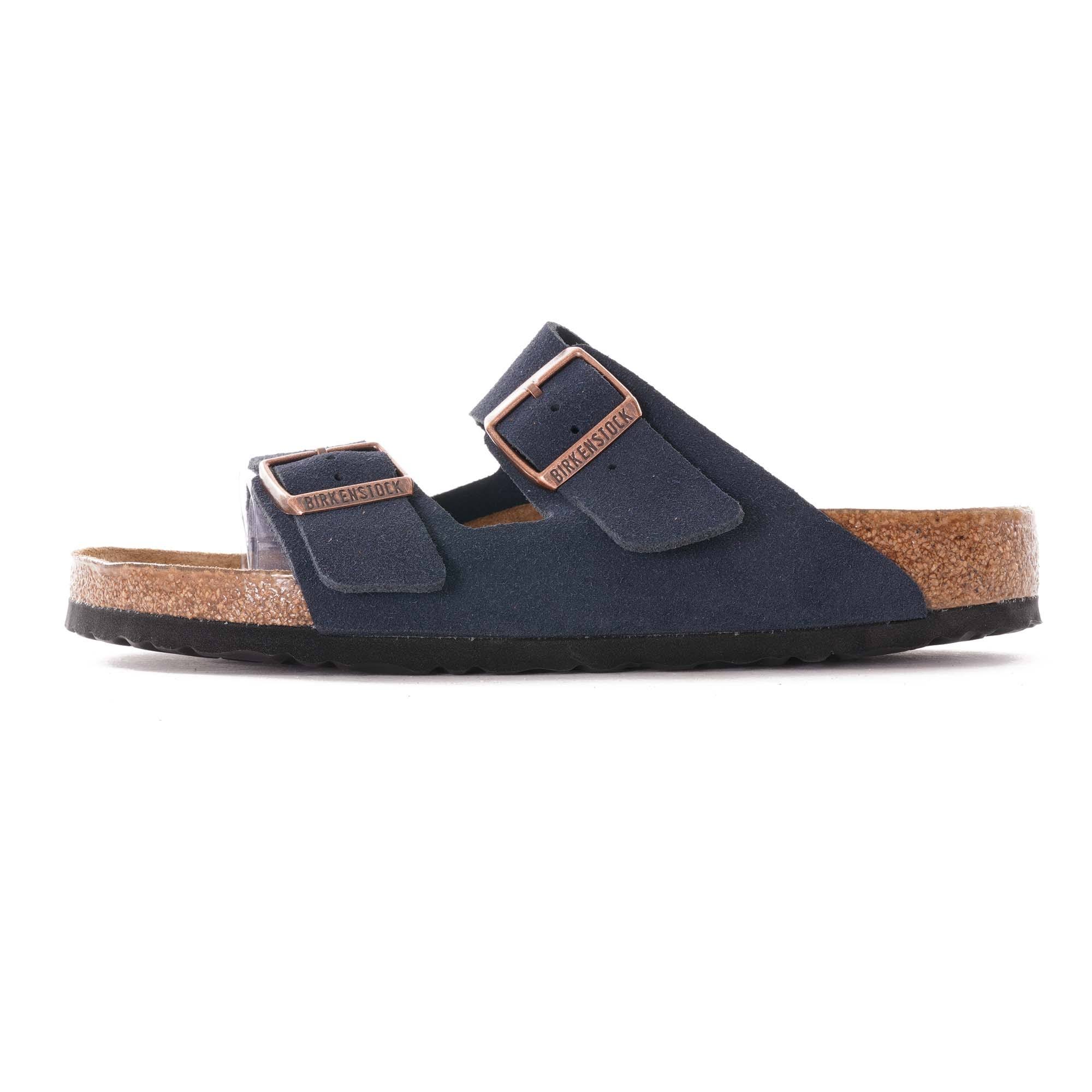 Birkenstock Arizona Birko Flor Soft Footbed Sandals - Navy