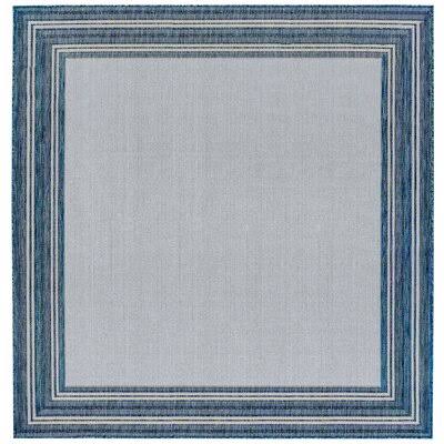 Desantiago Power Loom Navy/Camel Indoor/Outdoor Rug Highland Dunes Rug Size: Square 7&10x22