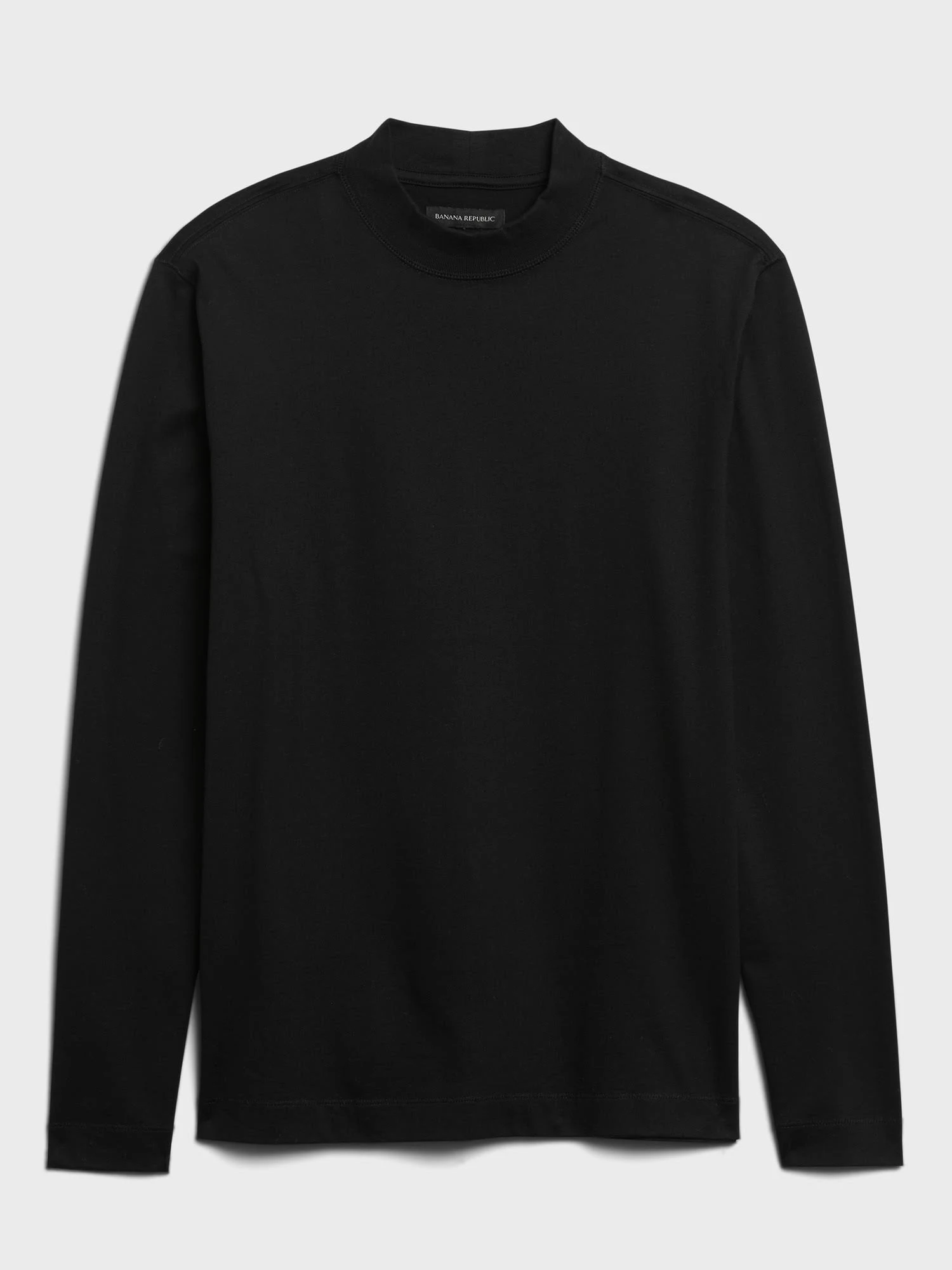 Banana Republic Men's Authentic Supima Mock-Neck T-Shirt Black Size S