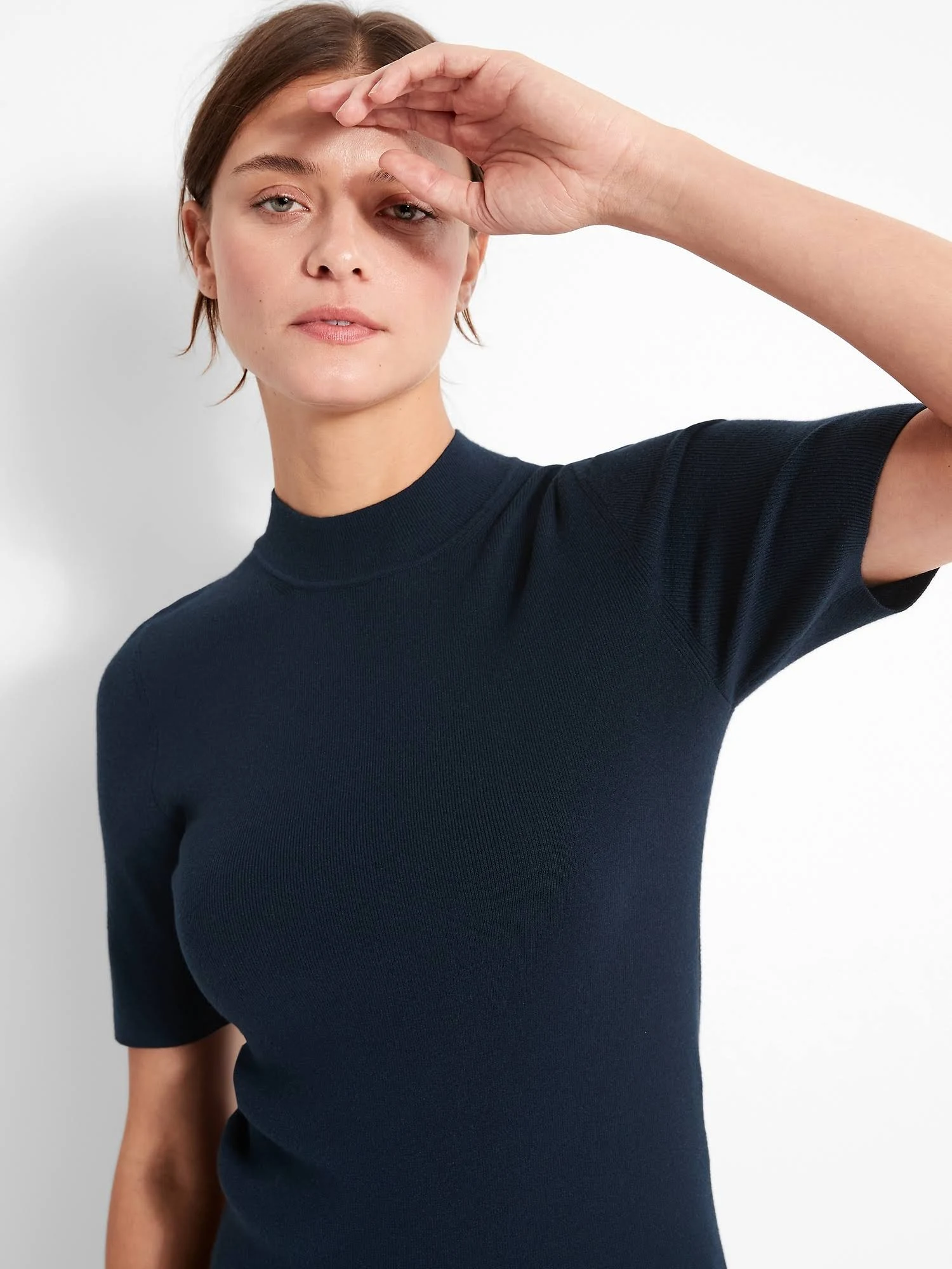Banana Republic Women's Mock-Neck Sweater Top Navy Size S