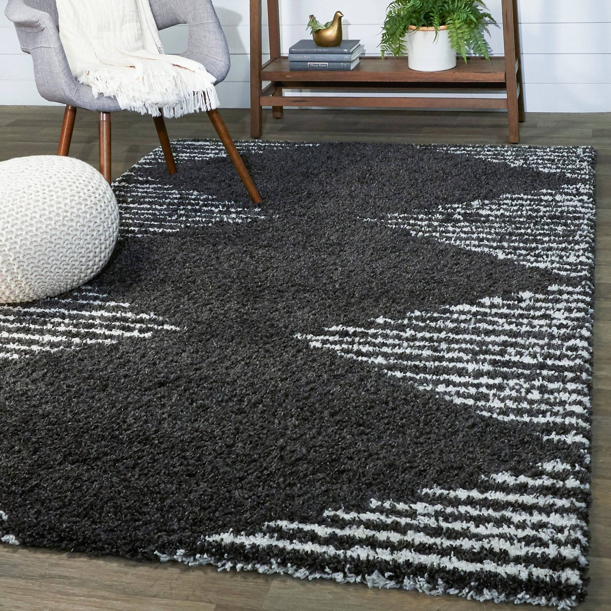 Ashlynn Geometric Charcoal Area Rug Mercury Row Teen Rug Size: Rectangle 7&10x22 x 10&